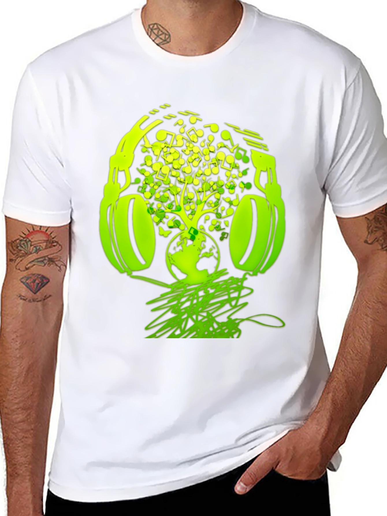 Earth Beats T-Shirt: Music Headphones Graphic Tee