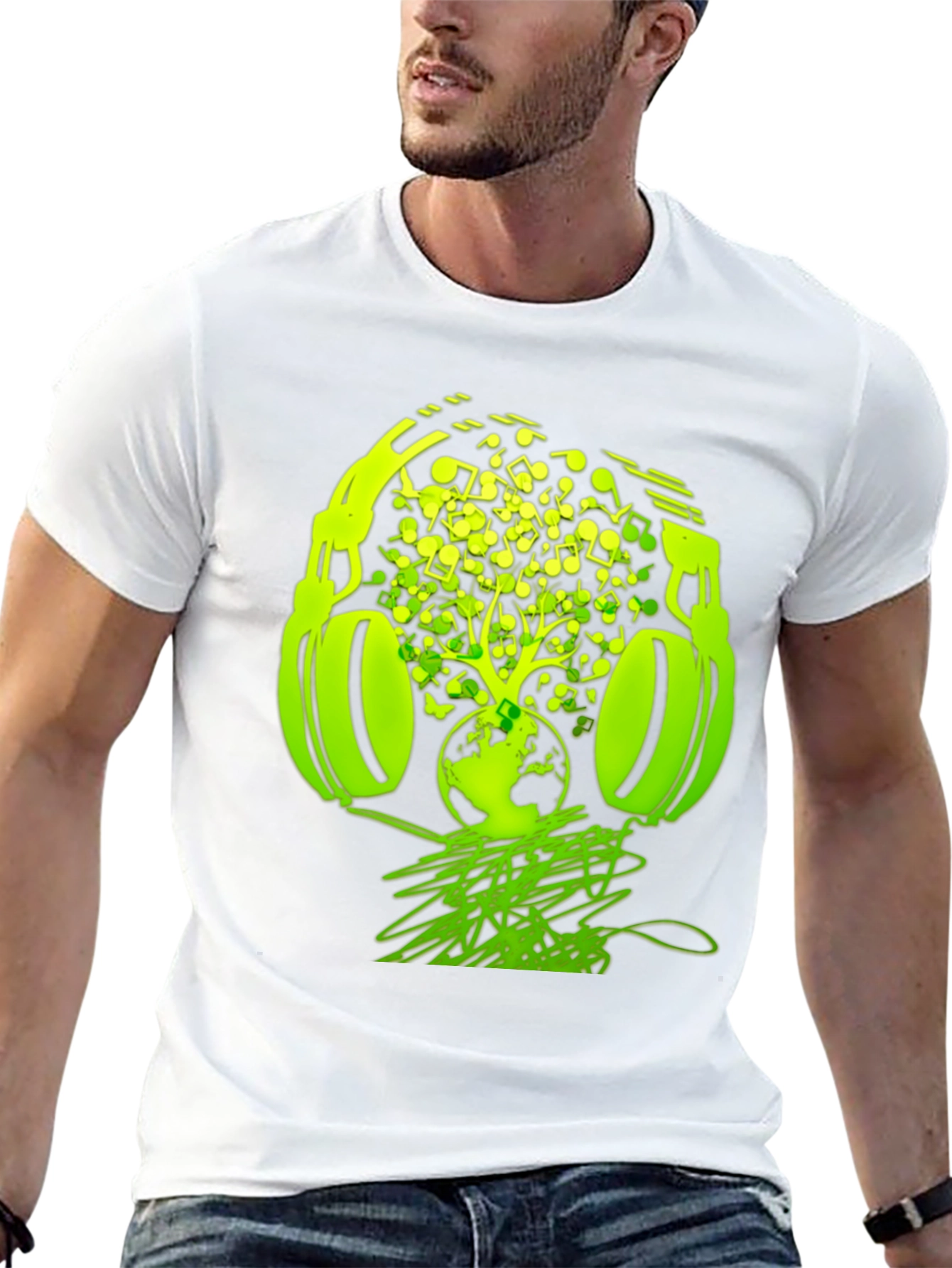 Earth Beats T-Shirt: Music Headphones Graphic Tee
