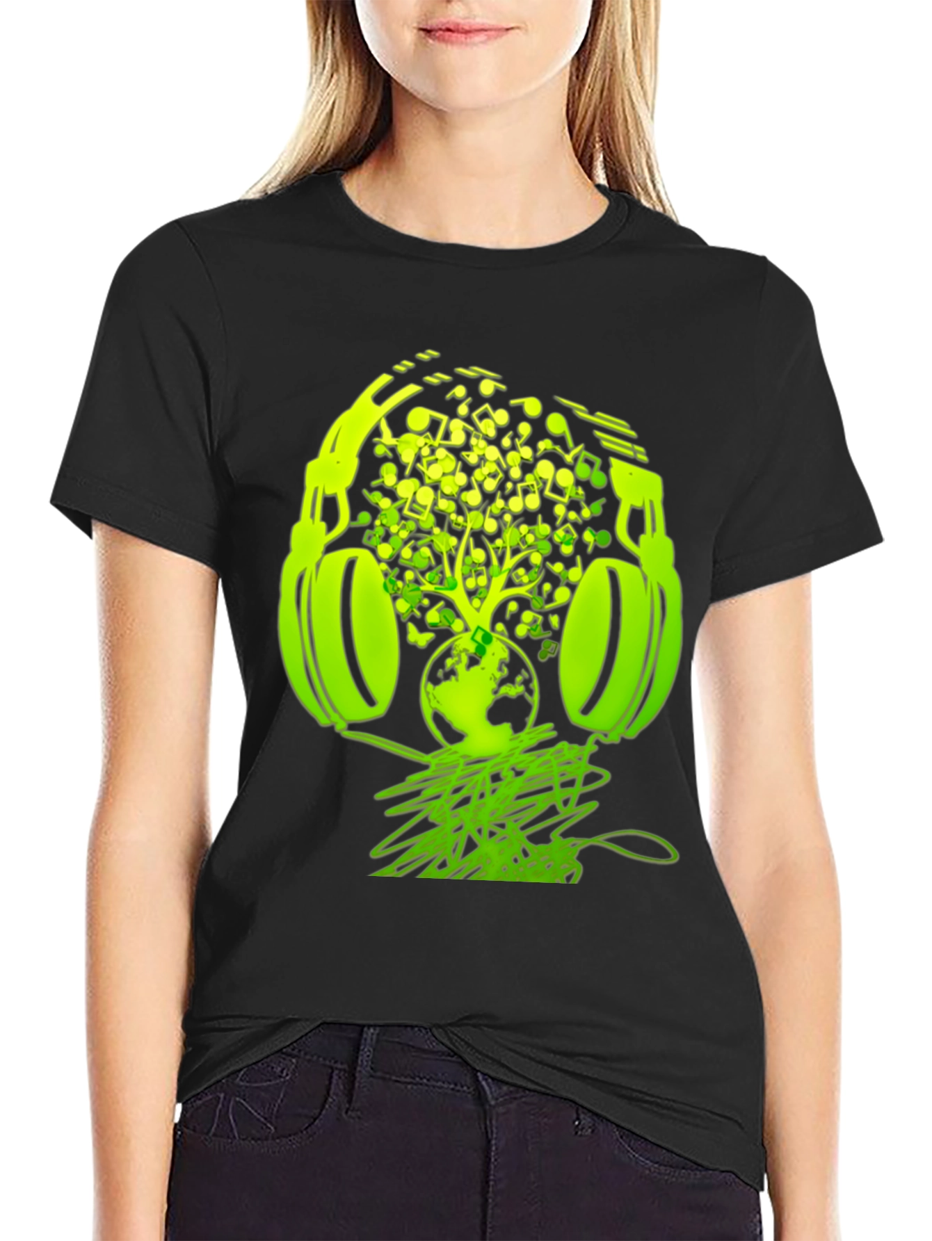 Earth Beats T-Shirt: Music Headphones Graphic Tee