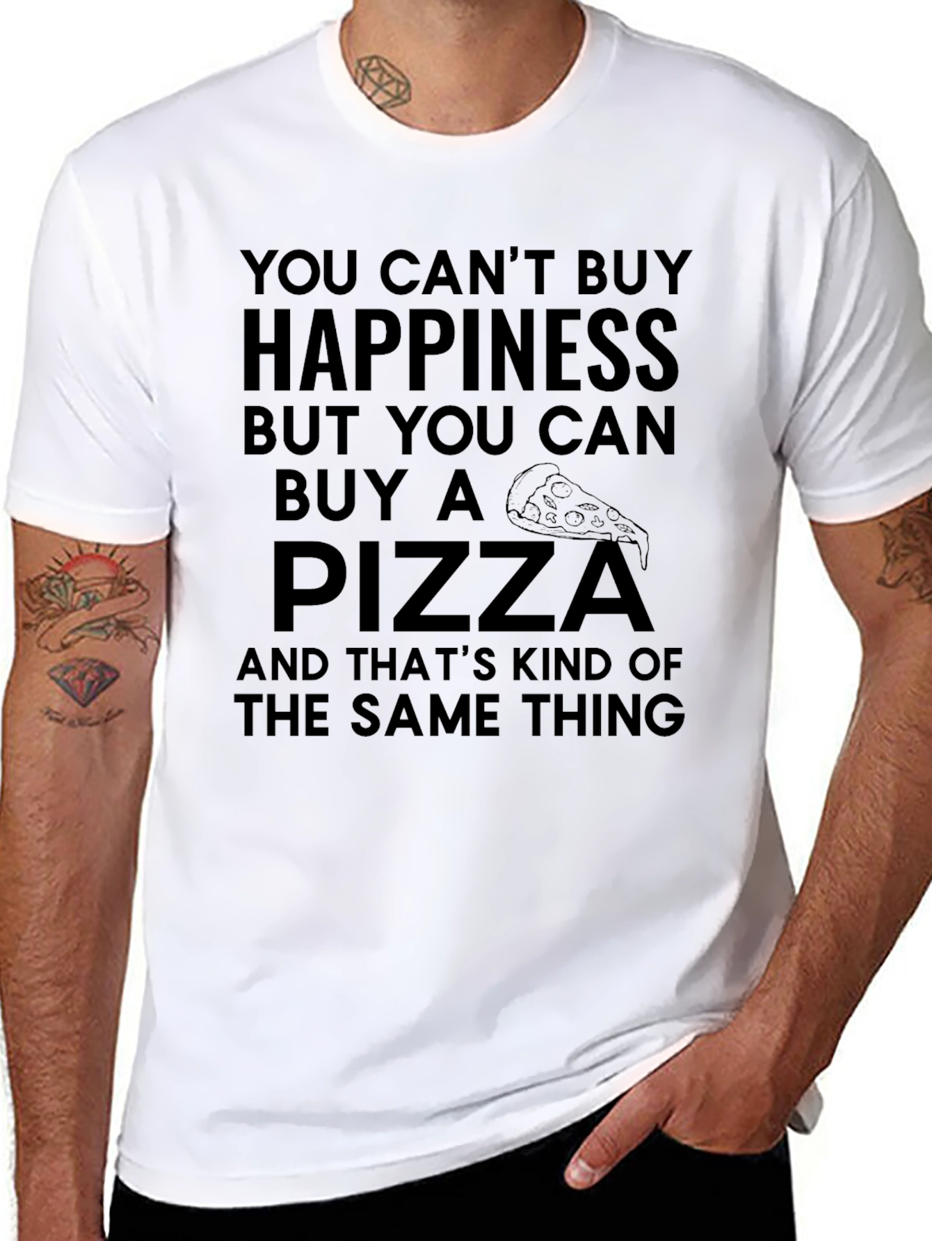 Pizza Happiness Graphic T-Shirt - Funny Foodie Tee