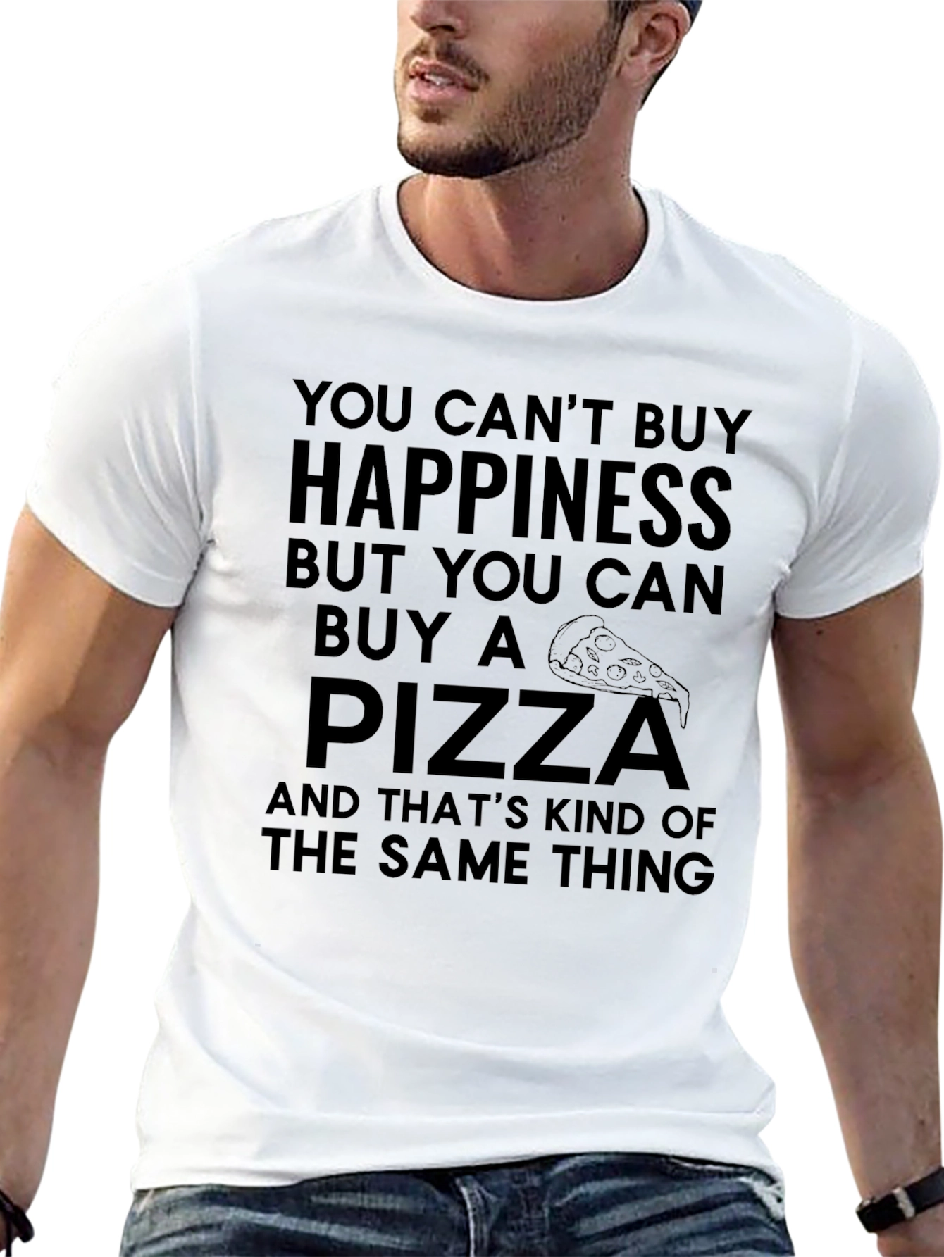 Pizza Happiness Graphic T-Shirt - Funny Foodie Tee