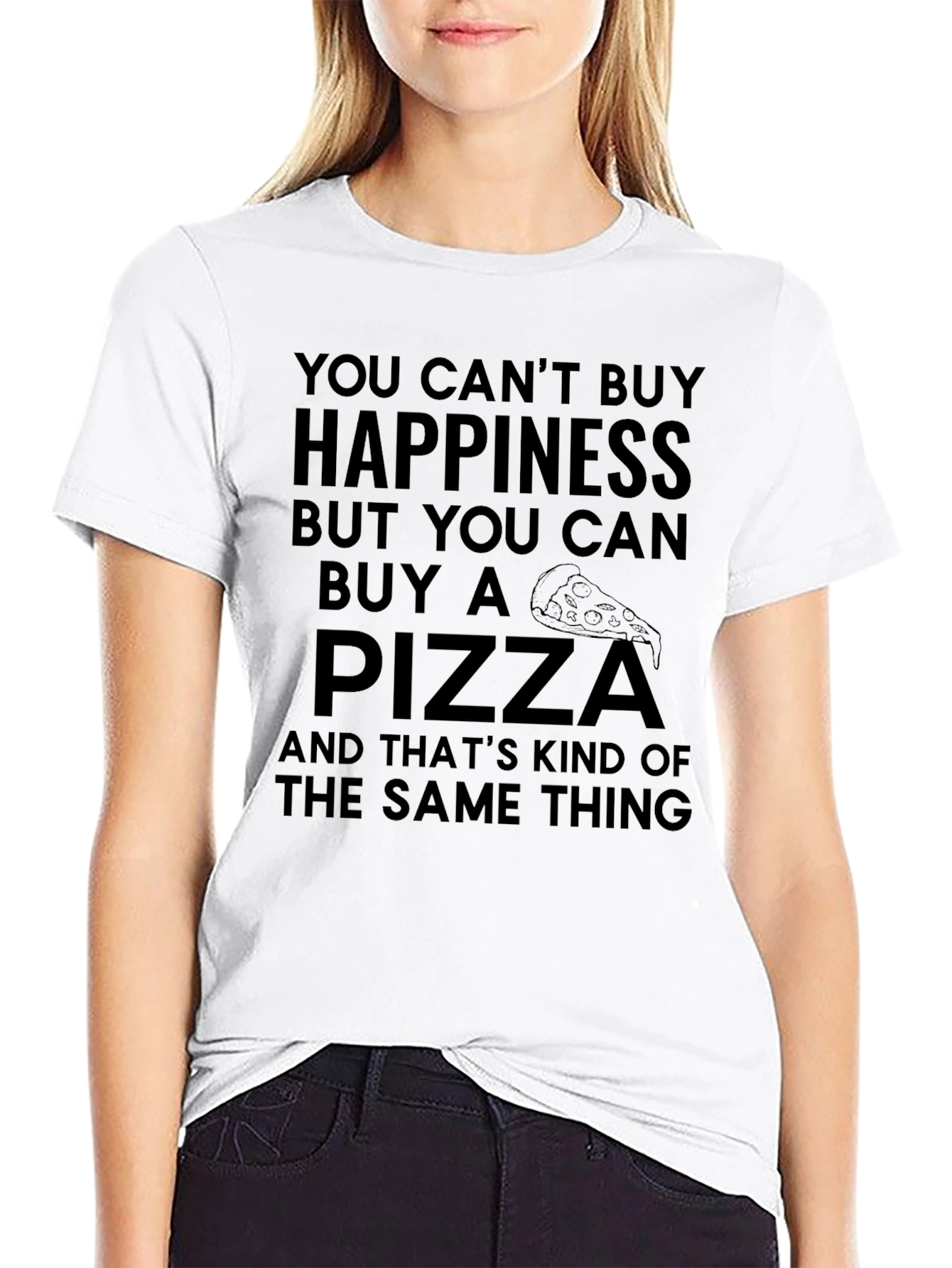 Pizza Happiness Graphic T-Shirt - Funny Foodie Tee
