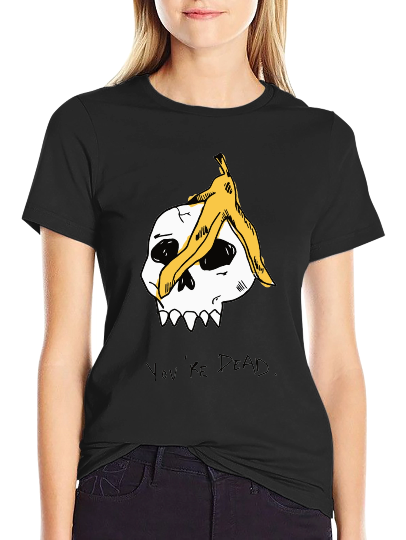 Humorous Skull Banana Peel T-Shirt