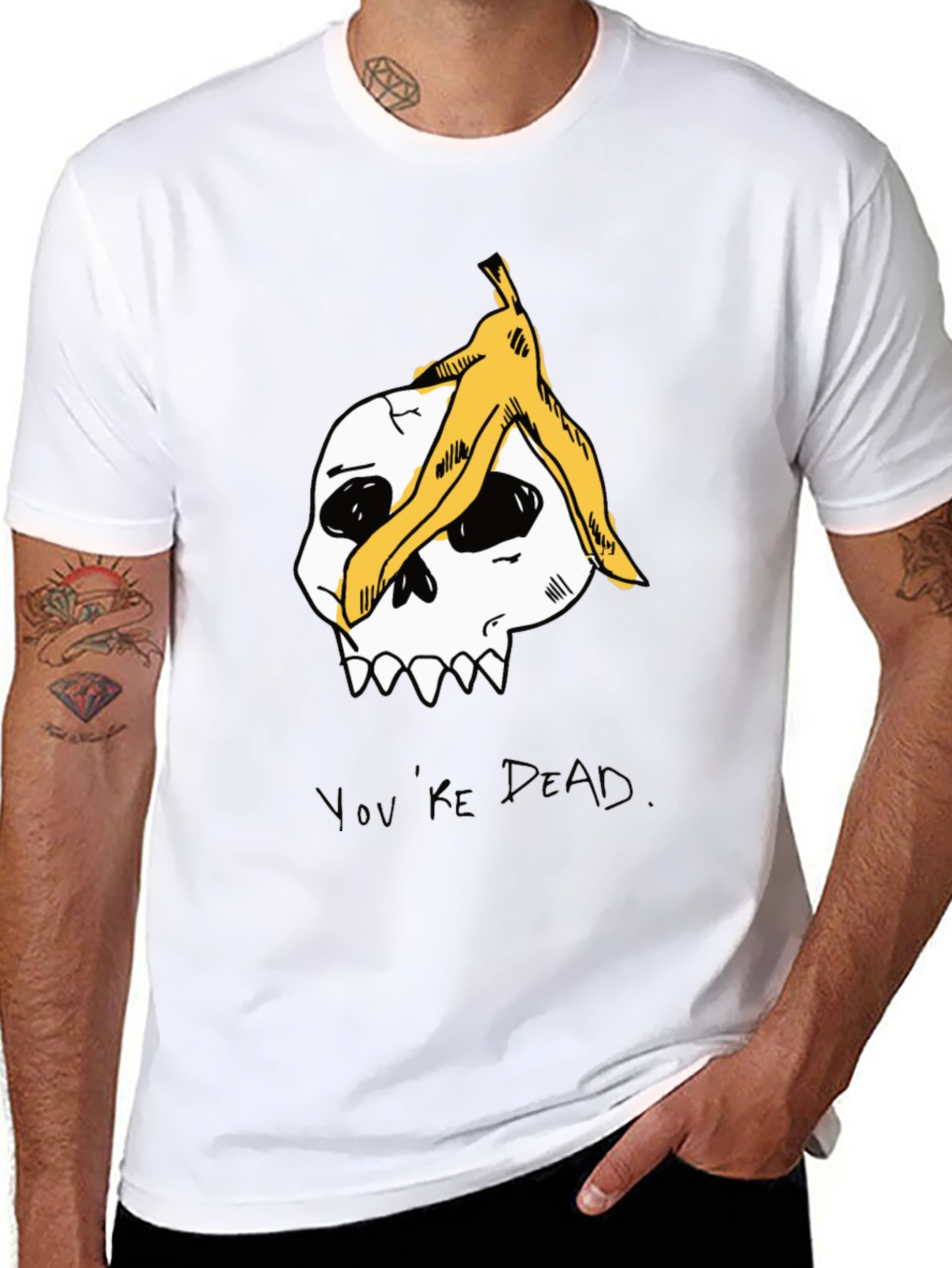 Humorous Skull Banana Peel T-Shirt
