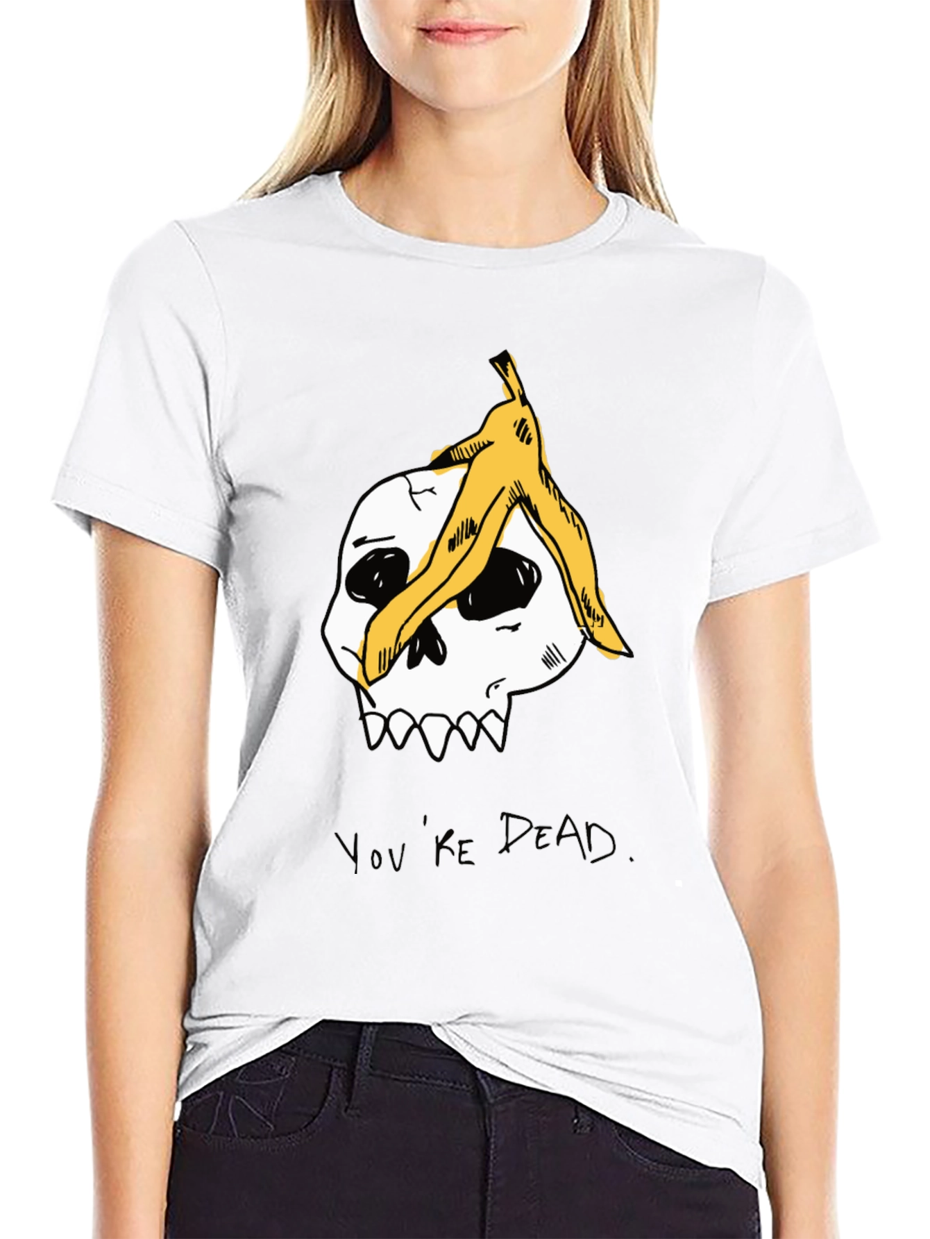 Humorous Skull Banana Peel T-Shirt