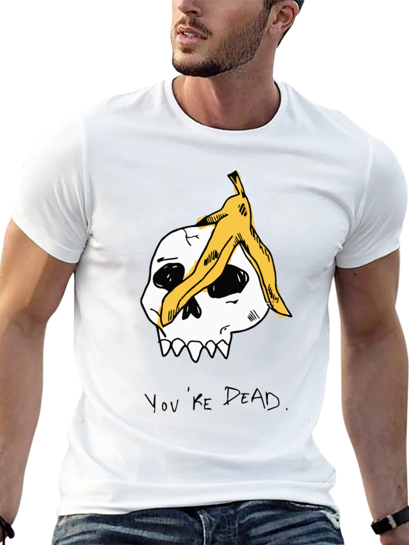 Humorous Skull Banana Peel T-Shirt