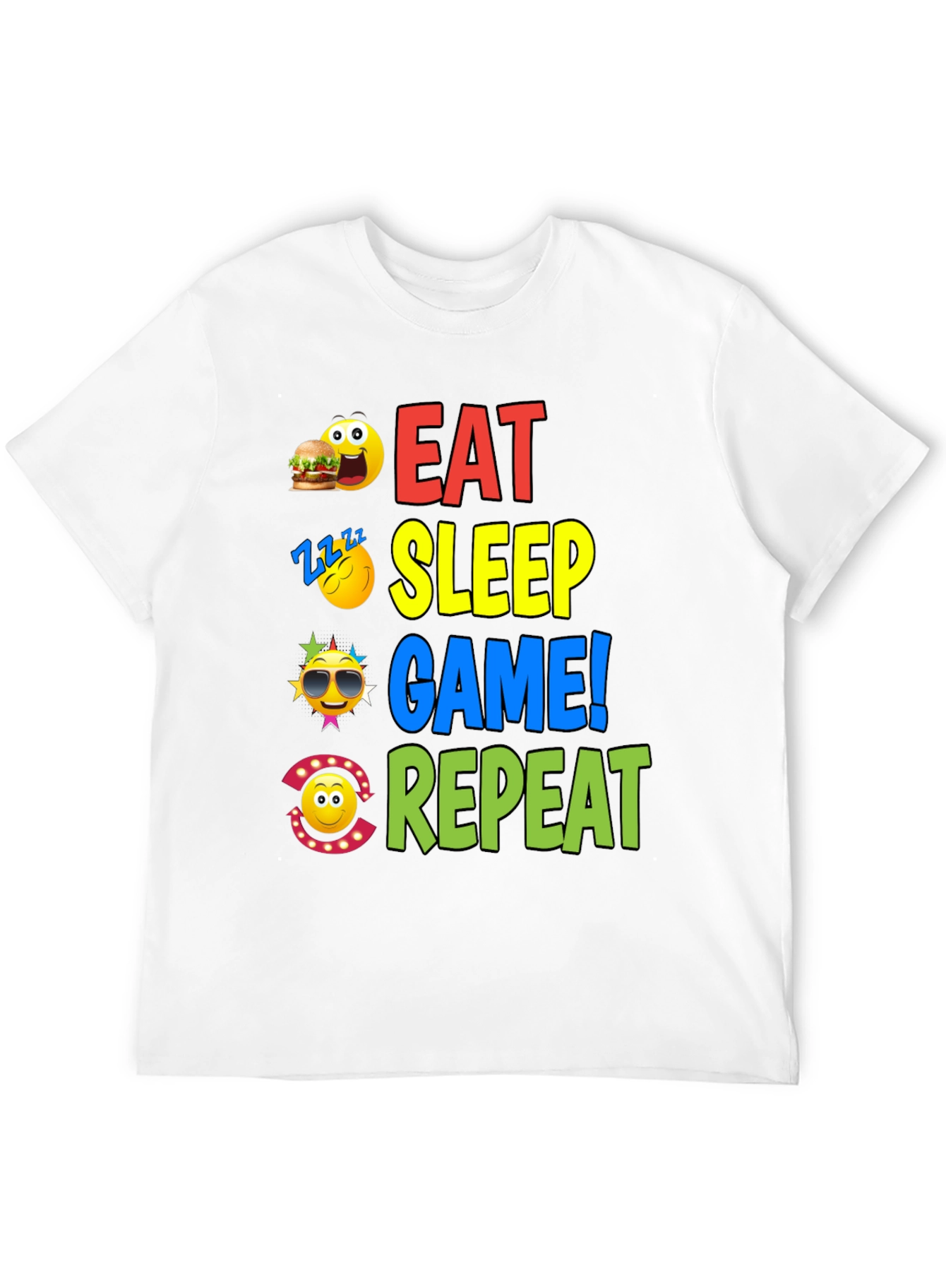 Eat Sleep Game Repeat Graphic T-Shirt