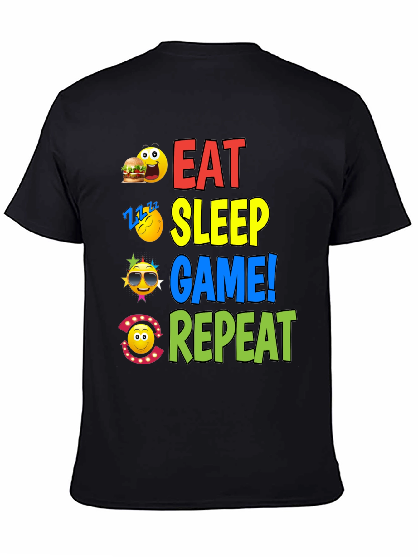 Eat Sleep Game Repeat Graphic T-Shirt
