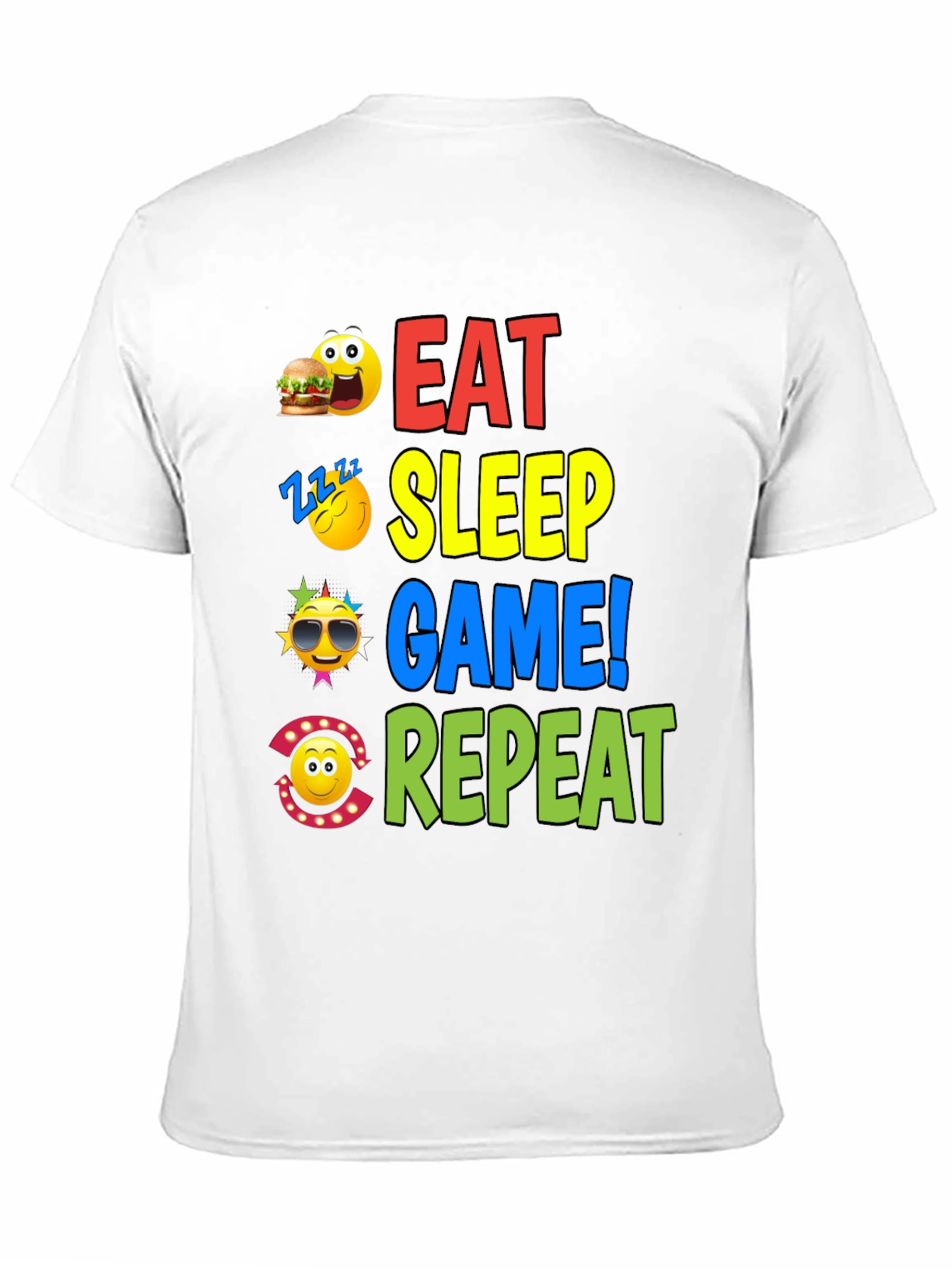 Eat Sleep Game Repeat Graphic T-Shirt