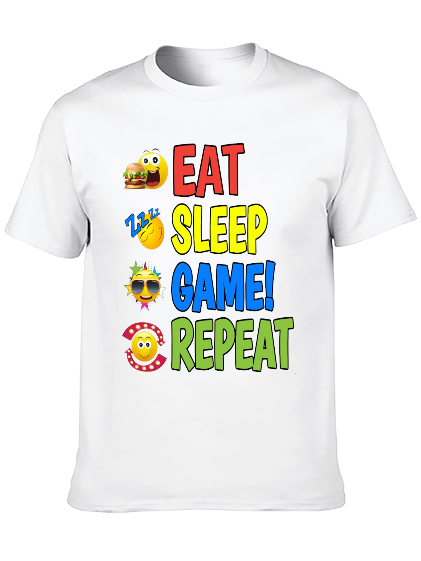Eat Sleep Game Repeat Graphic T-Shirt