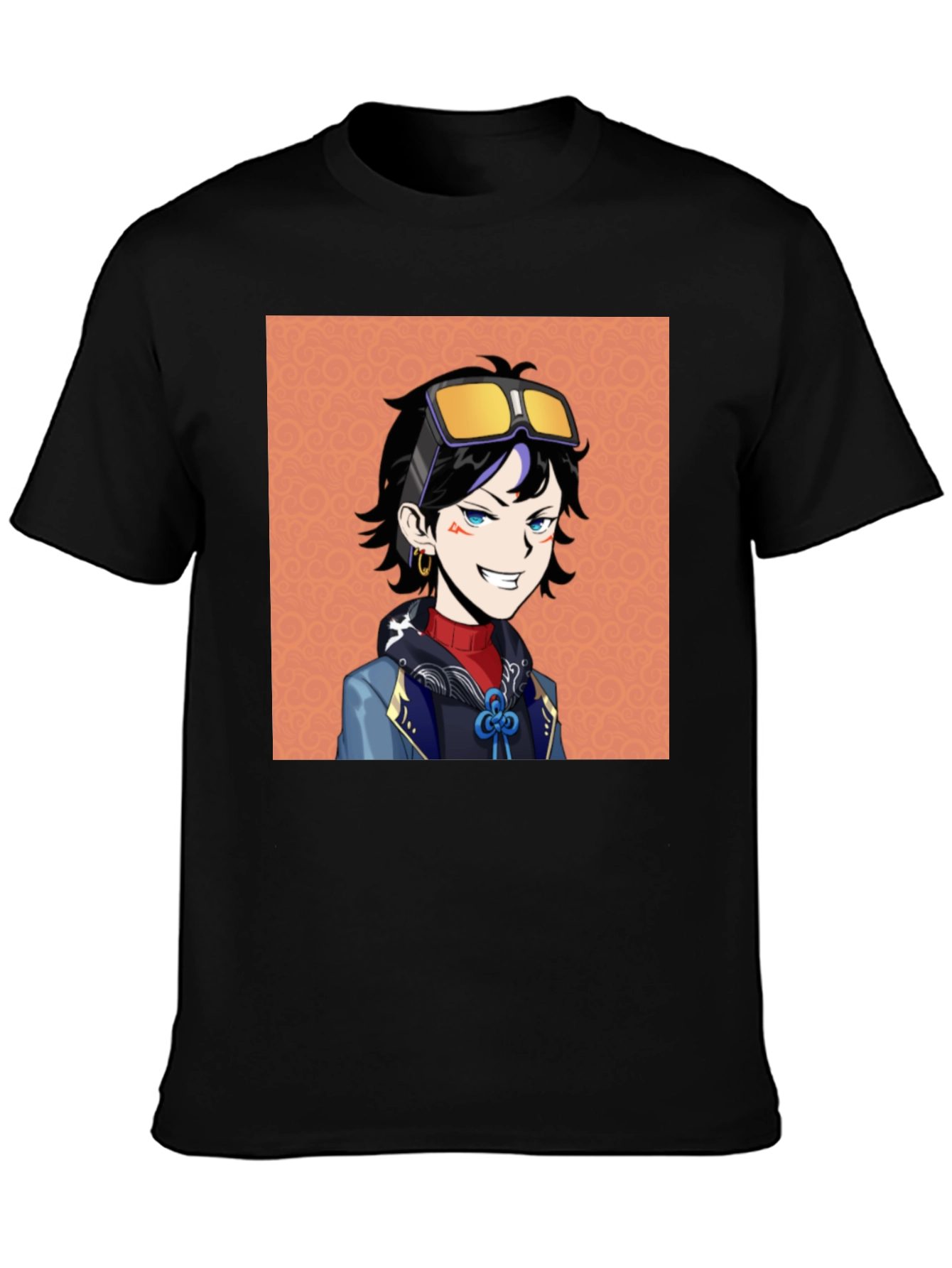 Anime Character Graphic Tee - Black Cotton T-Shirt