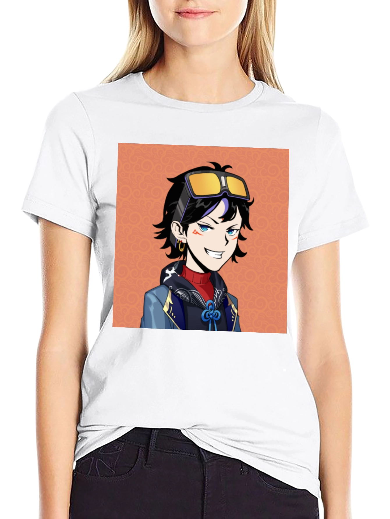 Anime Character Graphic Tee - Black Cotton T-Shirt
