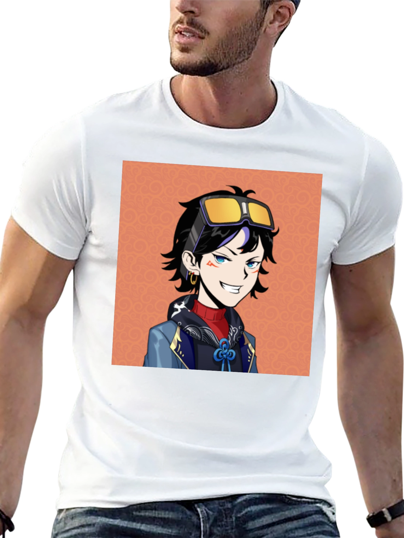 Anime Character Graphic Tee - Black Cotton T-Shirt