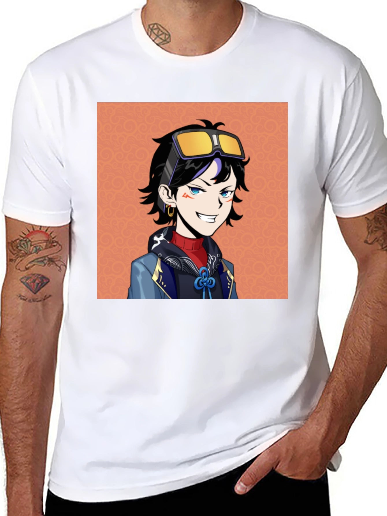 Anime Character Graphic Tee - Black Cotton T-Shirt
