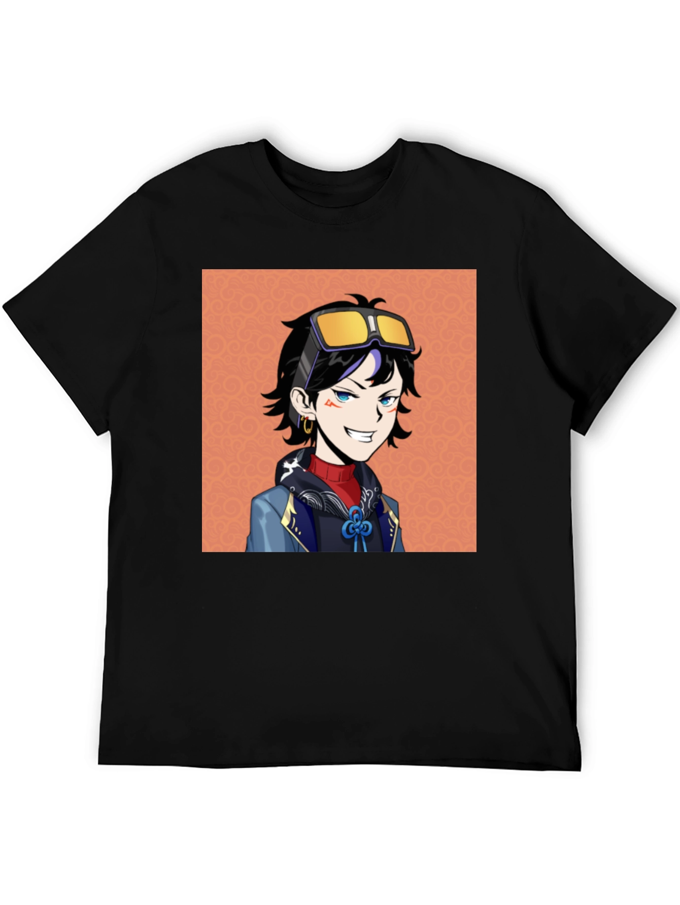 Anime Character Graphic Tee - Black Cotton T-Shirt