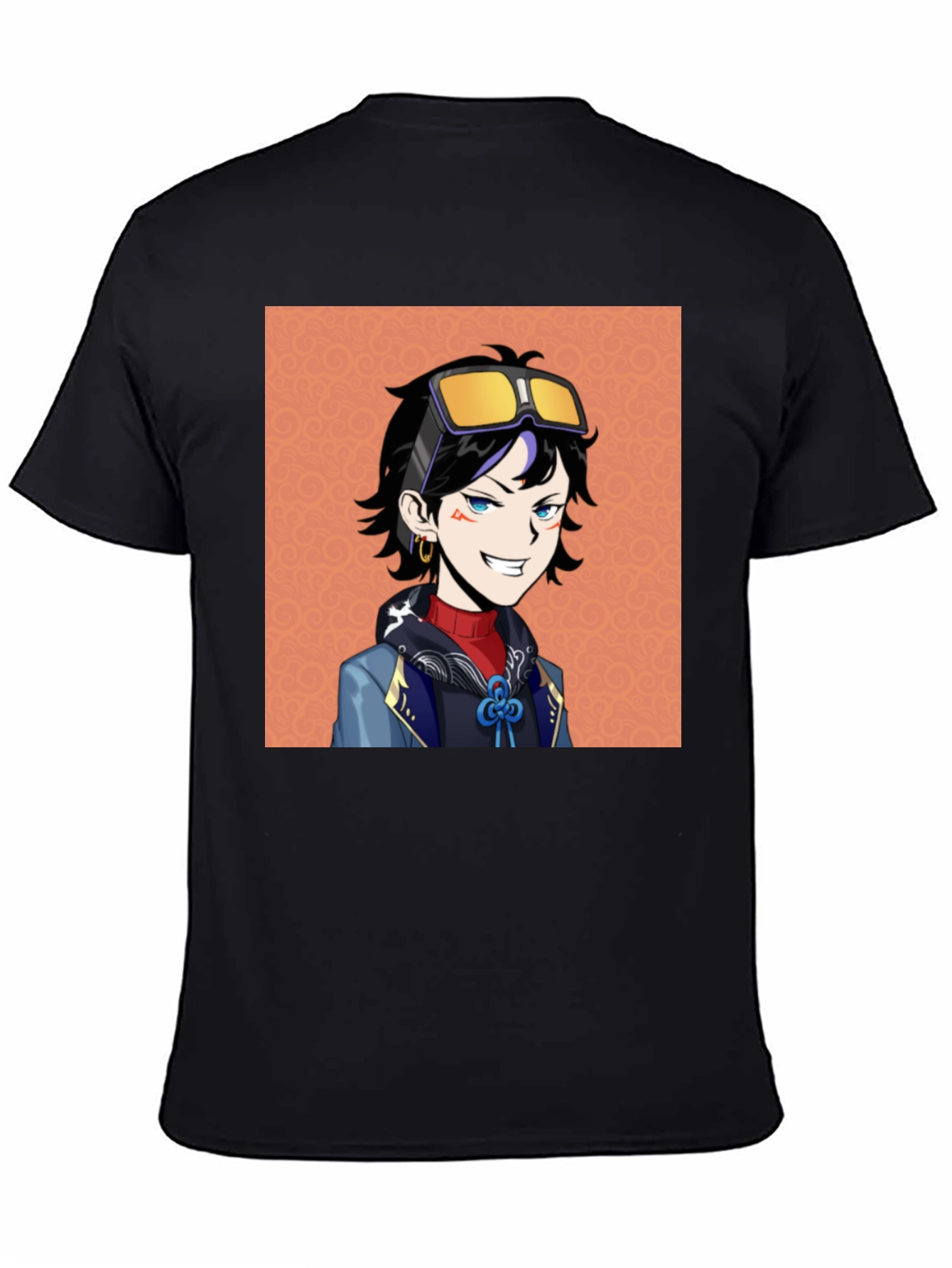 Anime Character Graphic Tee - Black Cotton T-Shirt