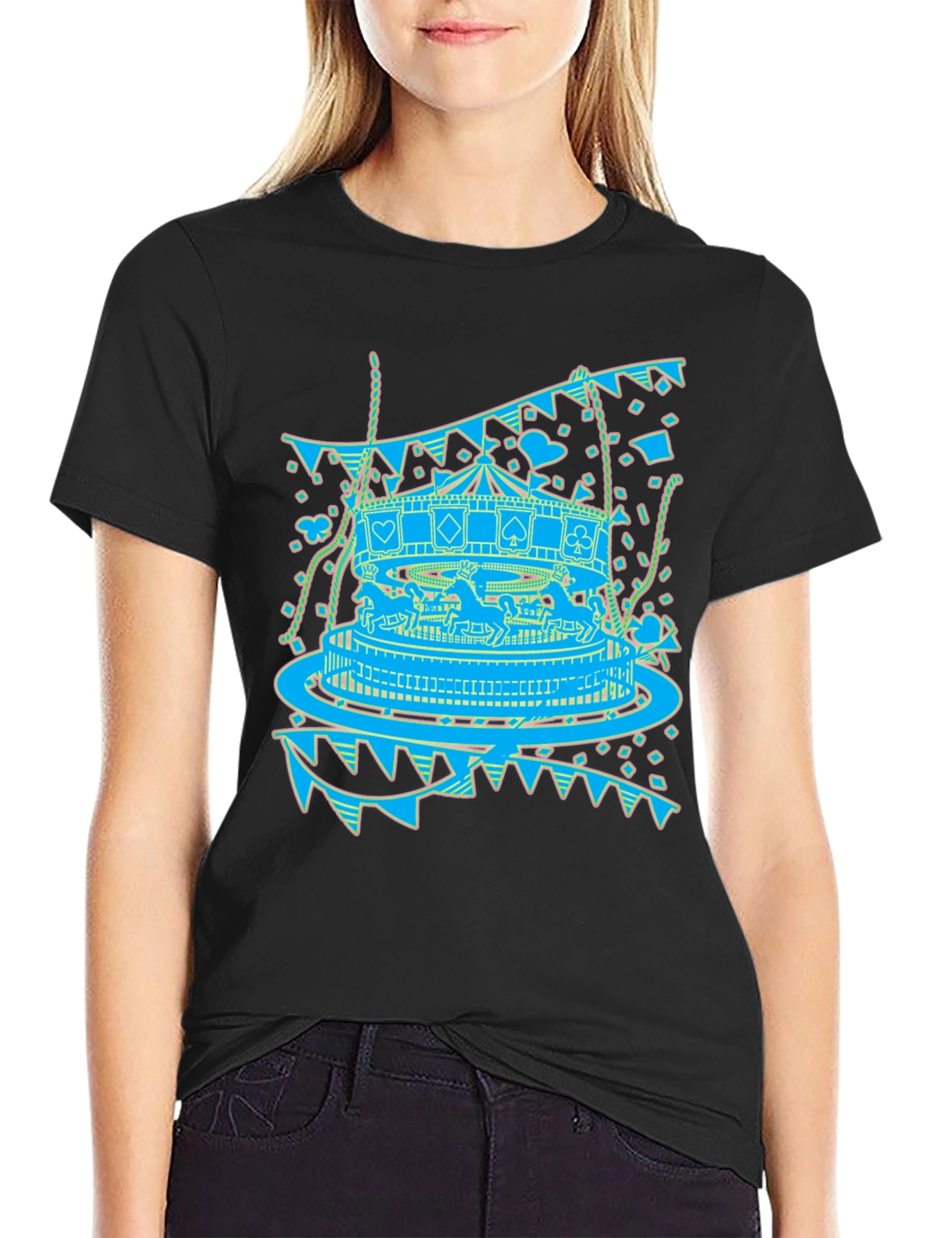 Carousel Print Graphic Tee