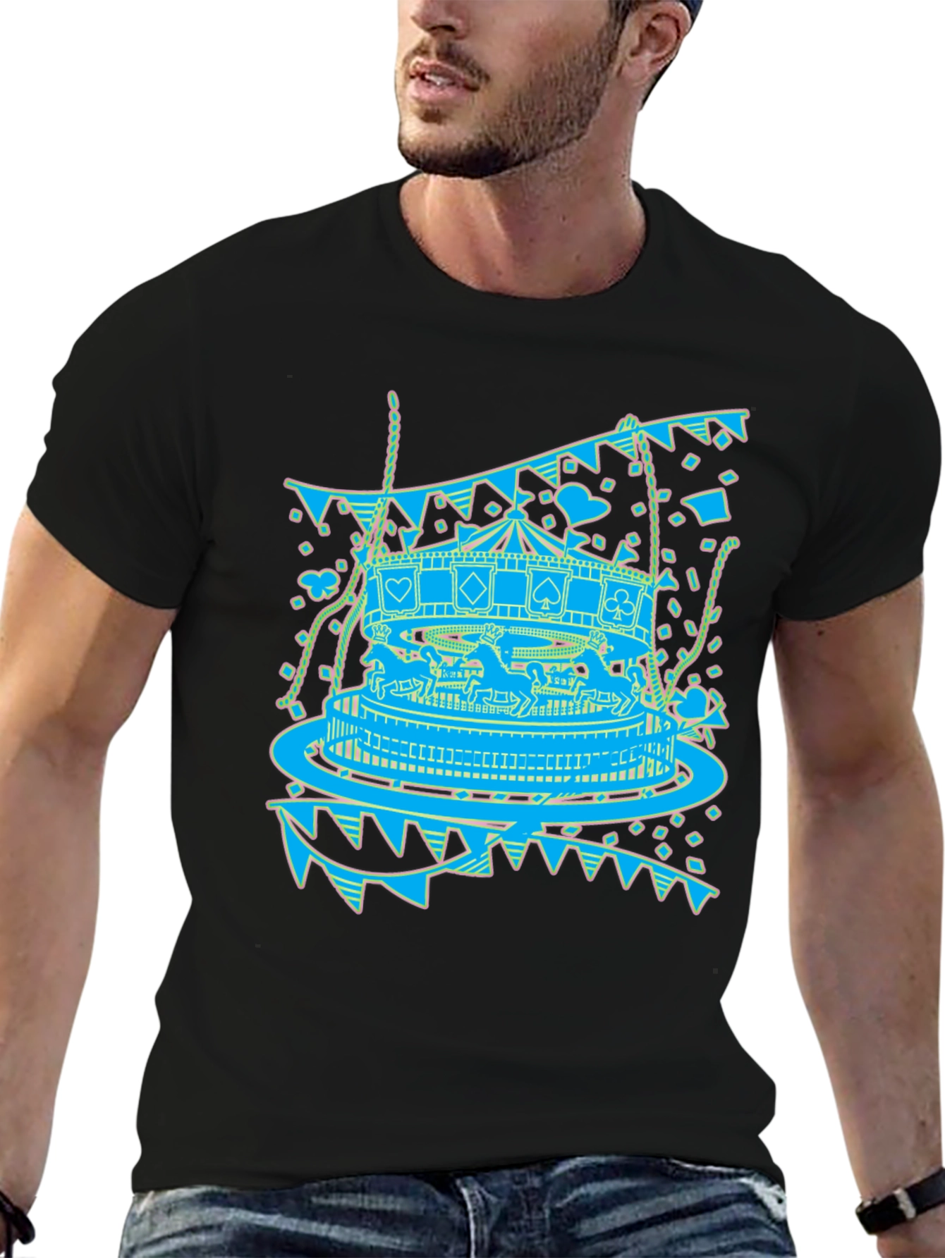 Carousel Print Graphic Tee