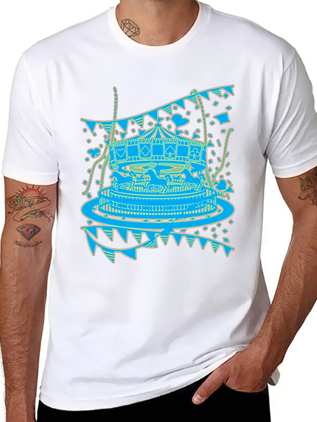 Carousel Print Graphic Tee