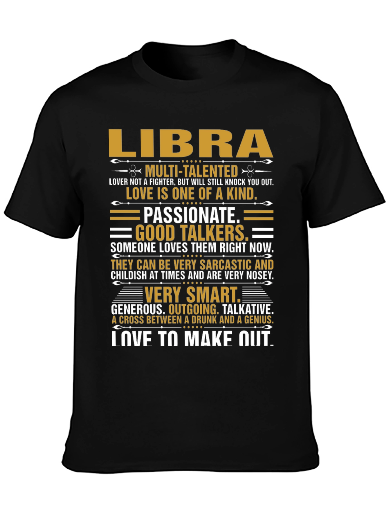 Libra Zodiac T-Shirt - Multi-Talented Smart Passionate