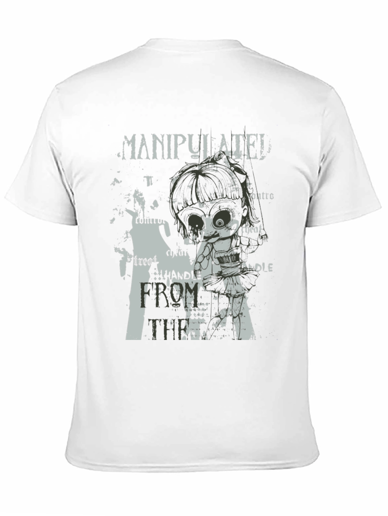 Manipulated Graphic Print Mens Black T-Shirt