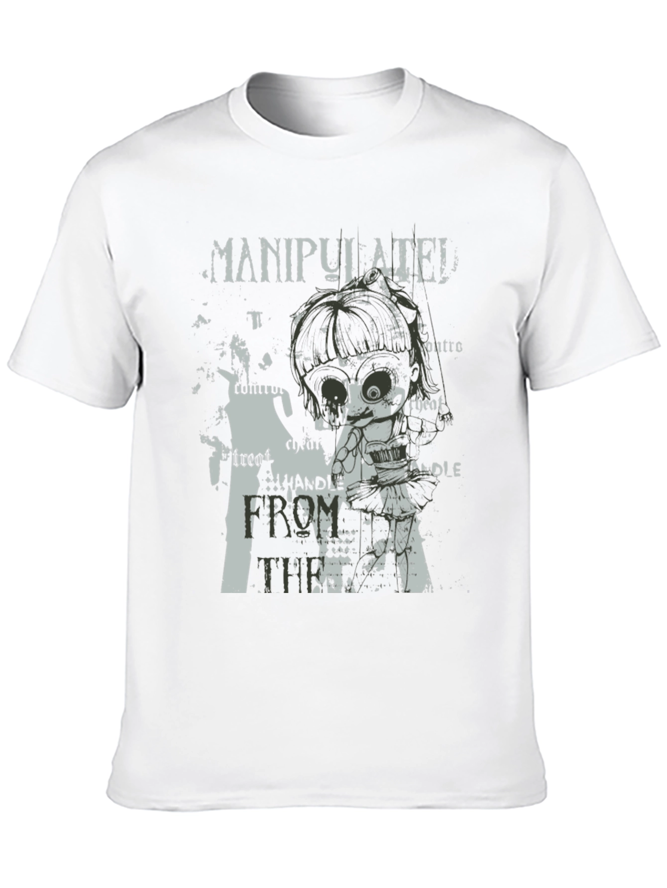 Manipulated Graphic Print Mens Black T-Shirt
