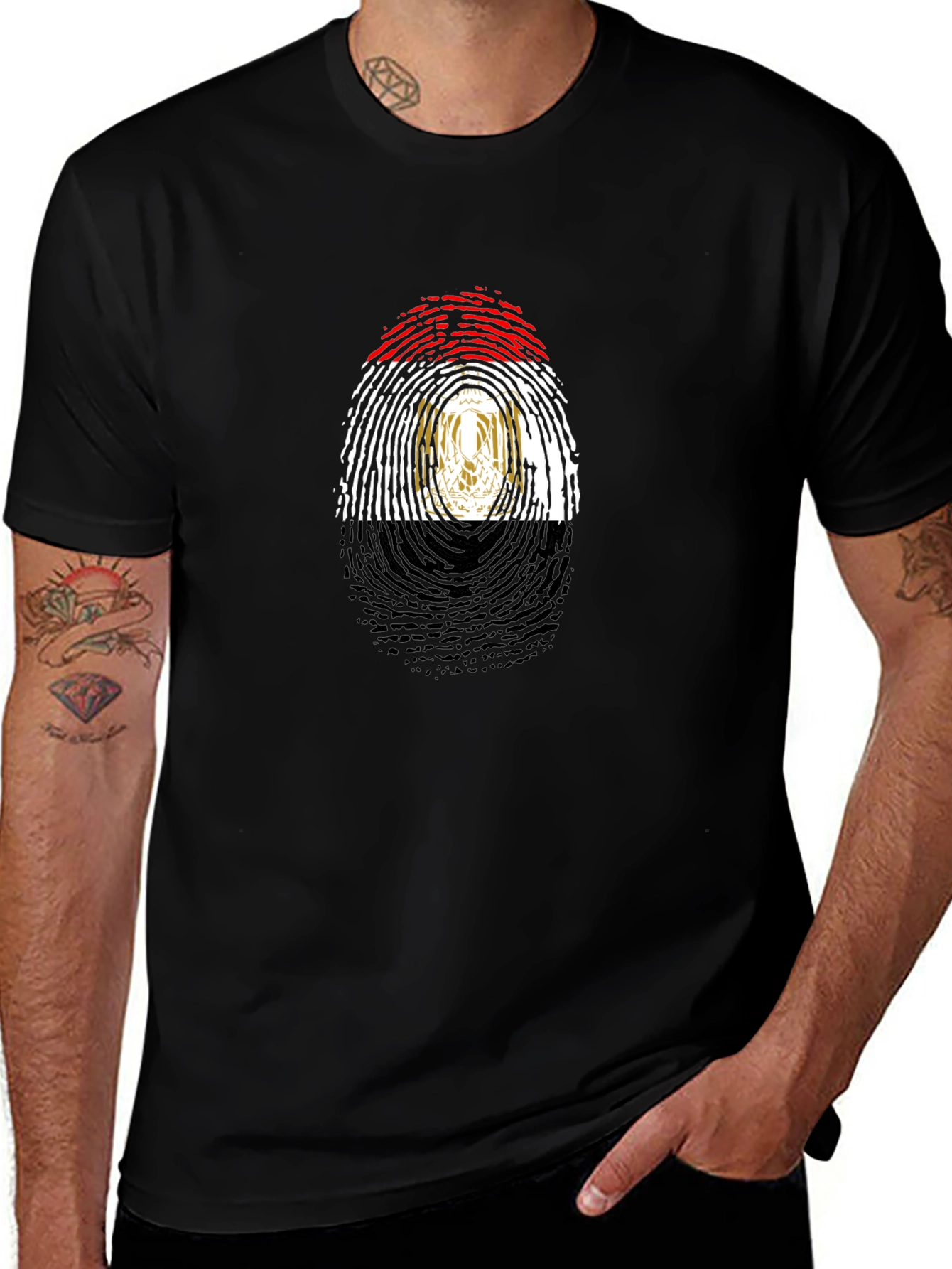 Egypt Flag Fingerprint T-Shirt