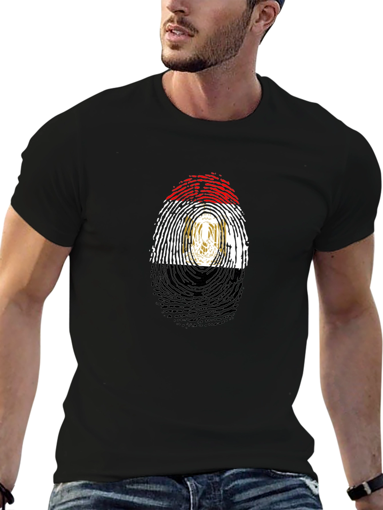 Egypt Flag Fingerprint T-Shirt