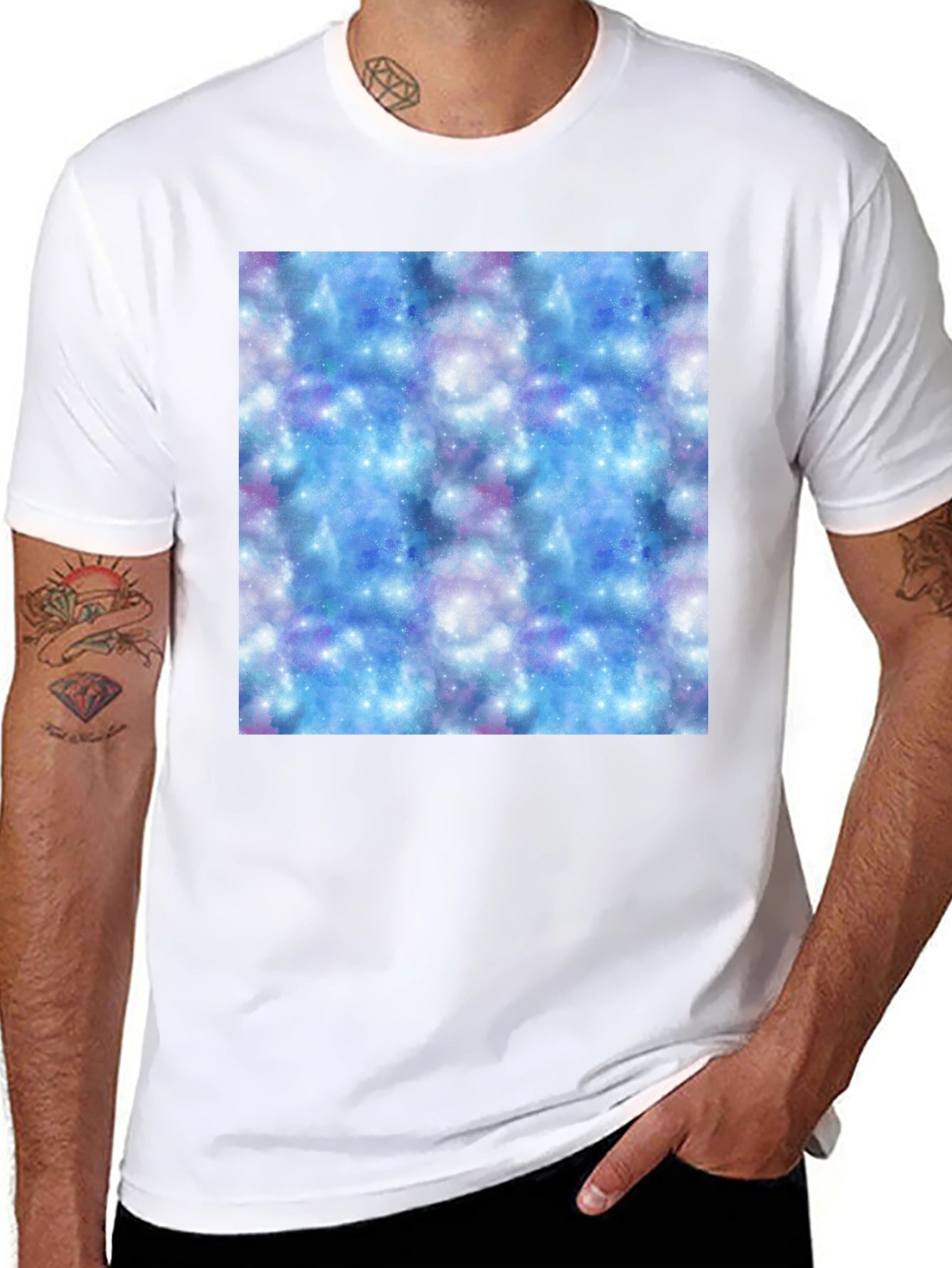 Galaxy Print Black T-Shirt