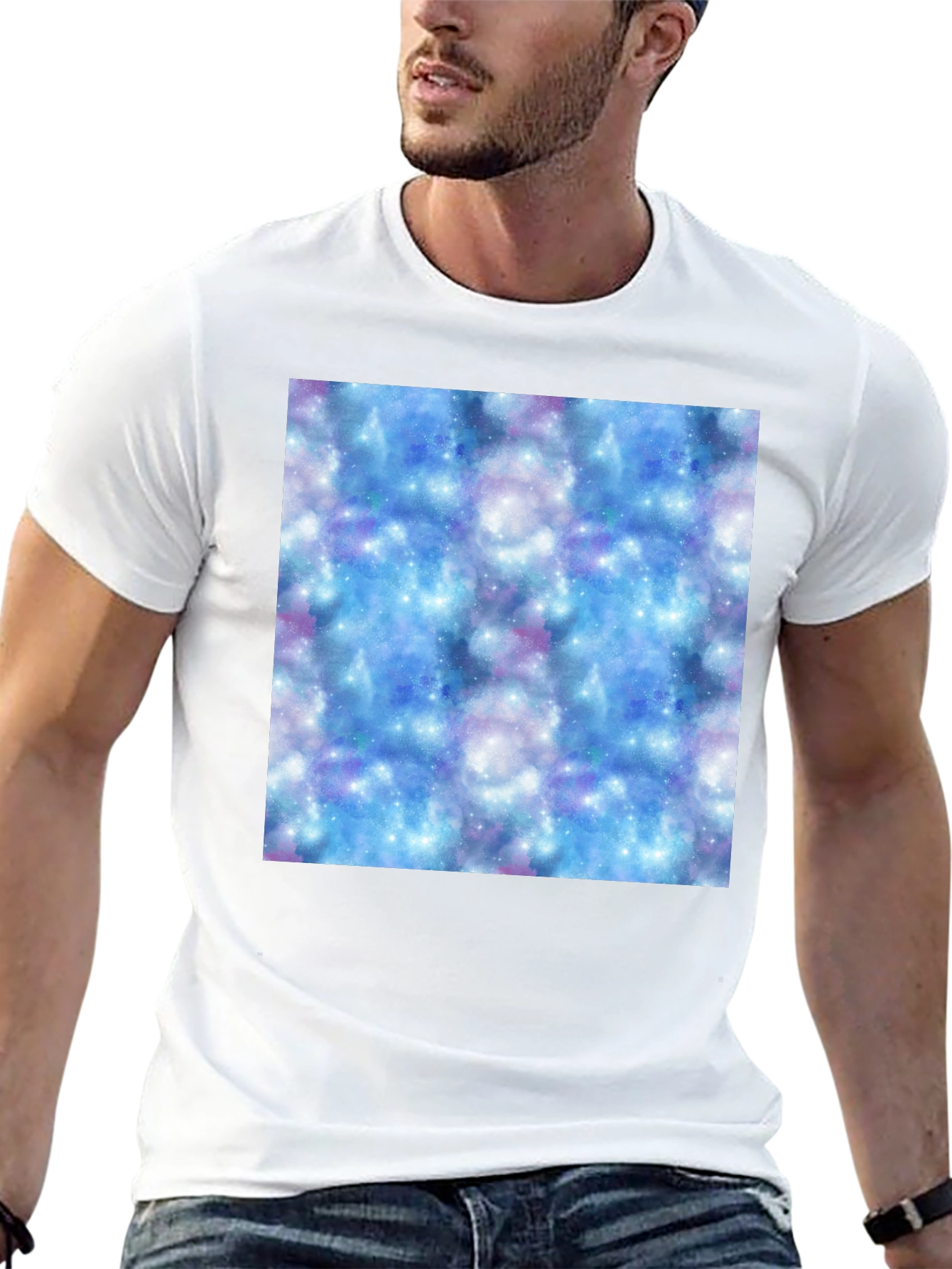 Galaxy Print Black T-Shirt