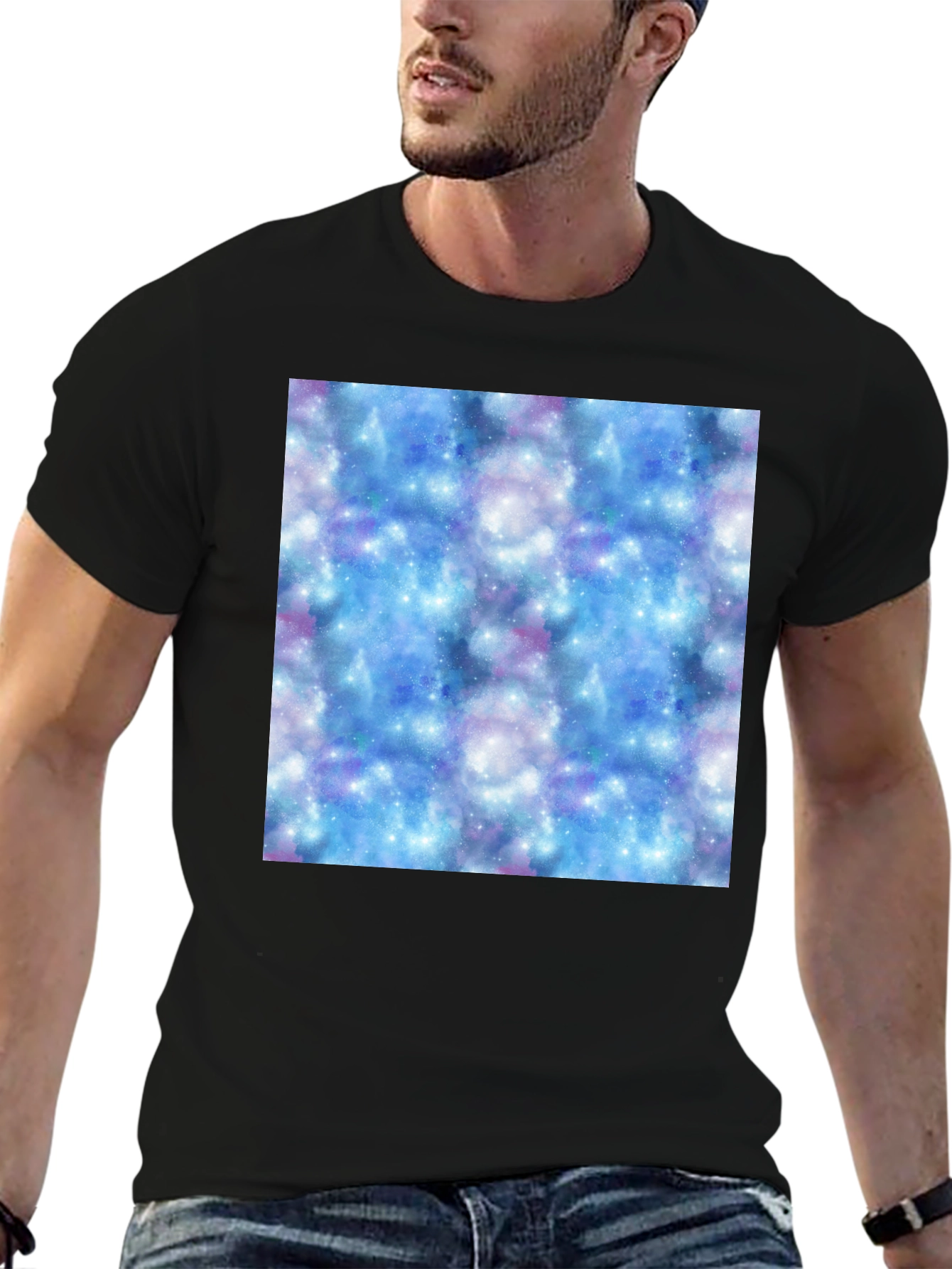 Galaxy Print Black T-Shirt