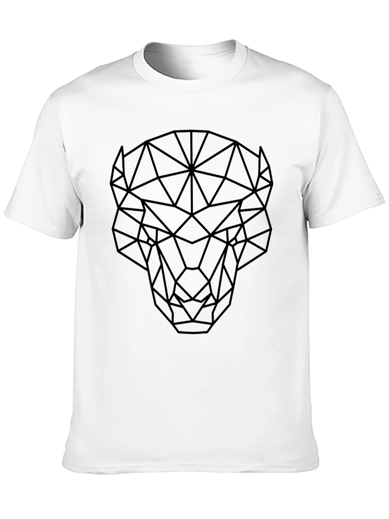 Geometric Bull Graphic Tee - Modern Black T-Shirt