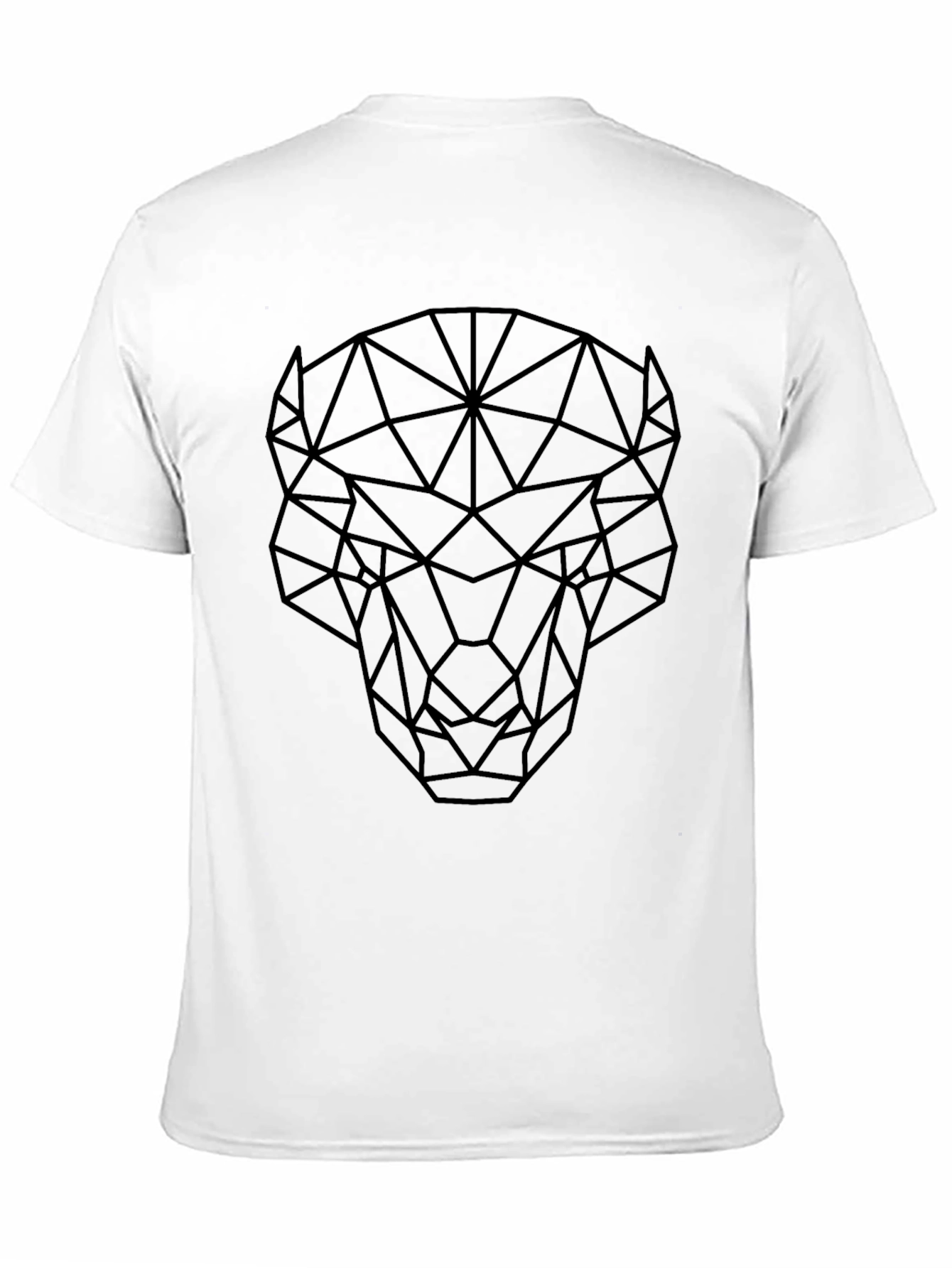 Geometric Bull Graphic Tee - Modern Black T-Shirt