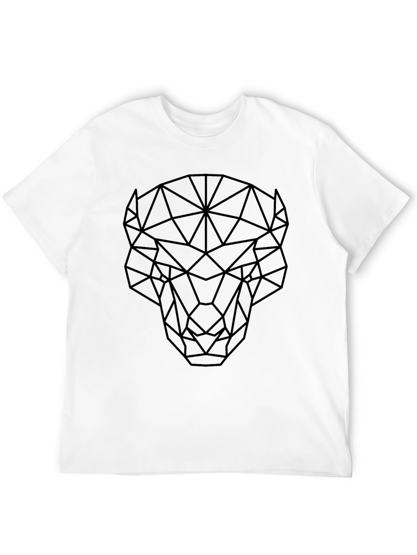 Geometric Bull Graphic Tee - Modern Black T-Shirt