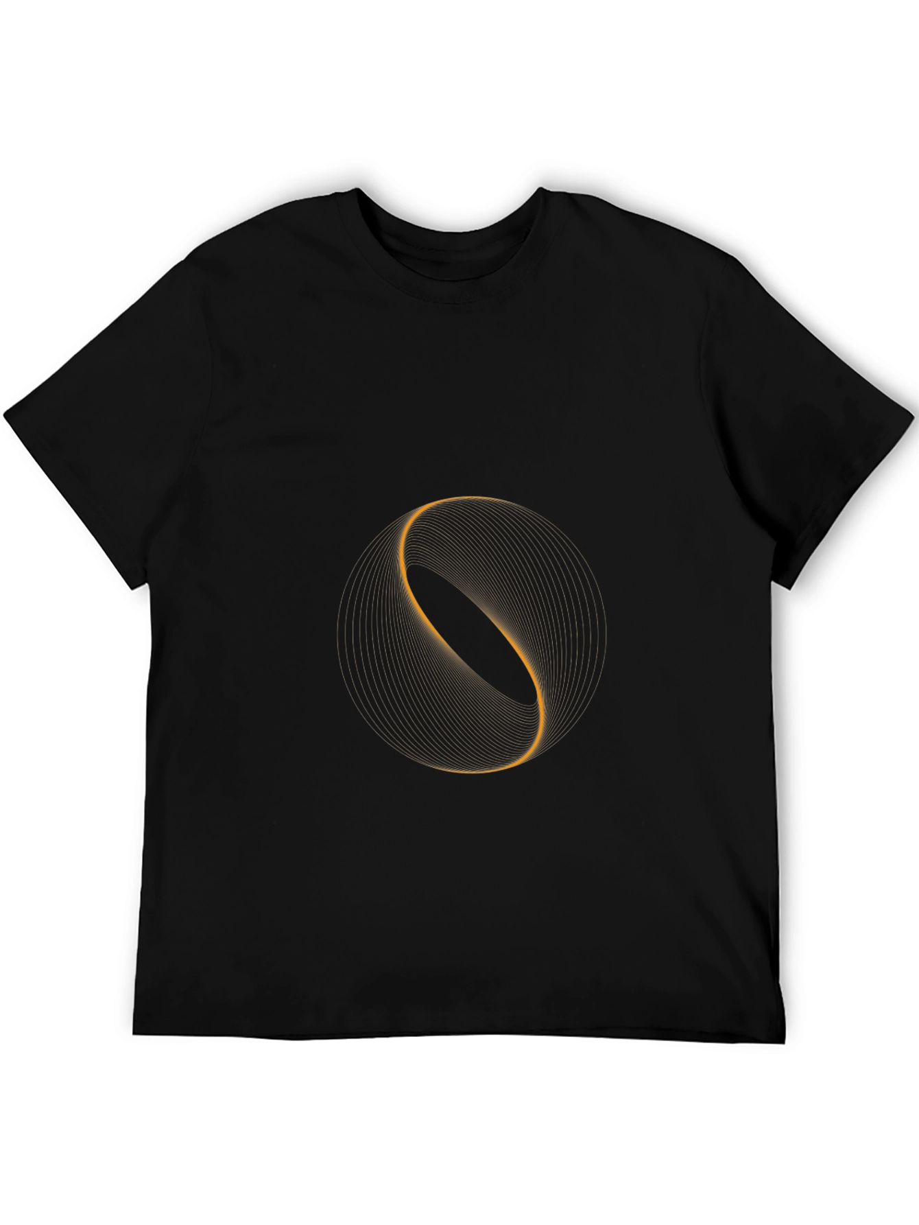 Abstract Geometric Graphic Tee - Black