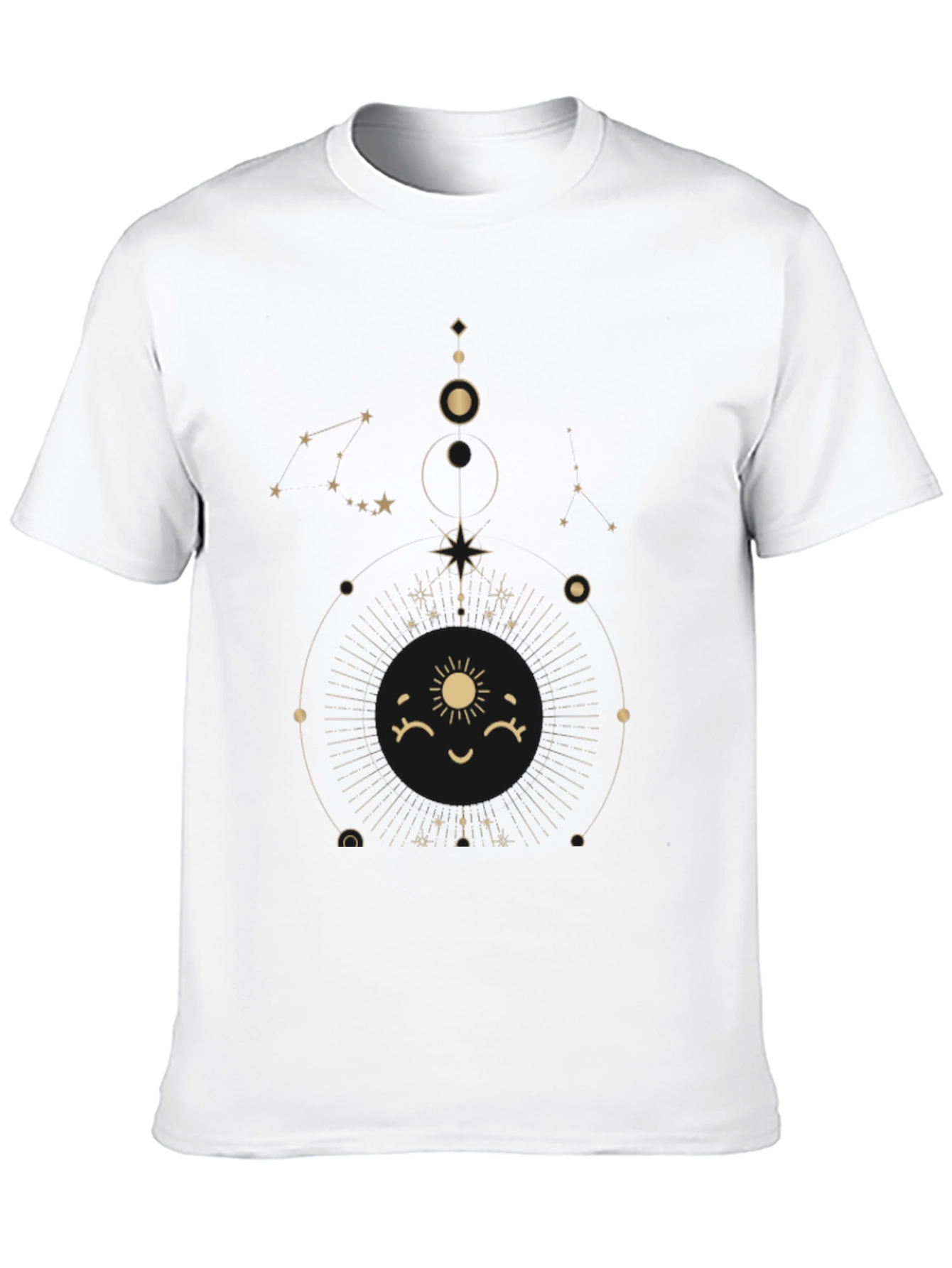 Celestial Sun Graphic Tee - Stylish Black Cotton T-Shirt