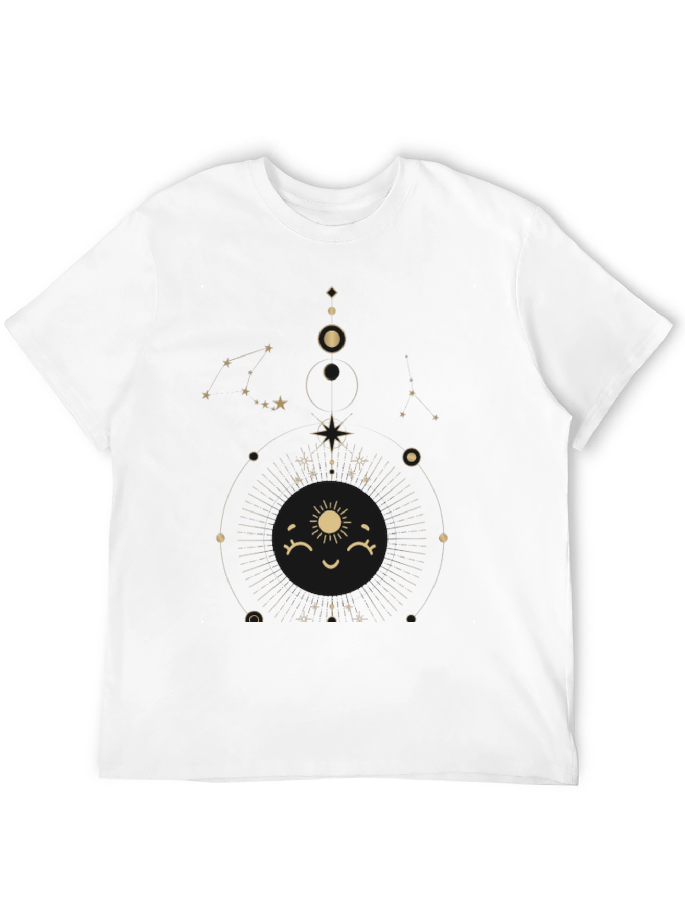 Celestial Sun Graphic Tee - Stylish Black Cotton T-Shirt