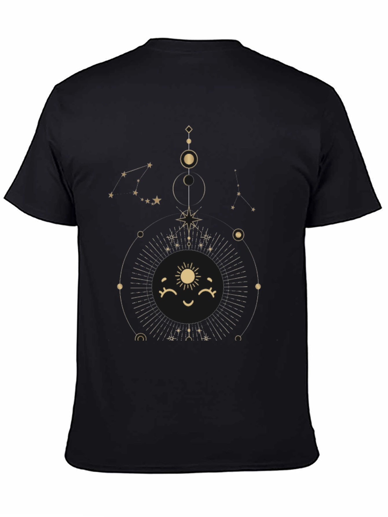 Celestial Sun Graphic Tee - Stylish Black Cotton T-Shirt