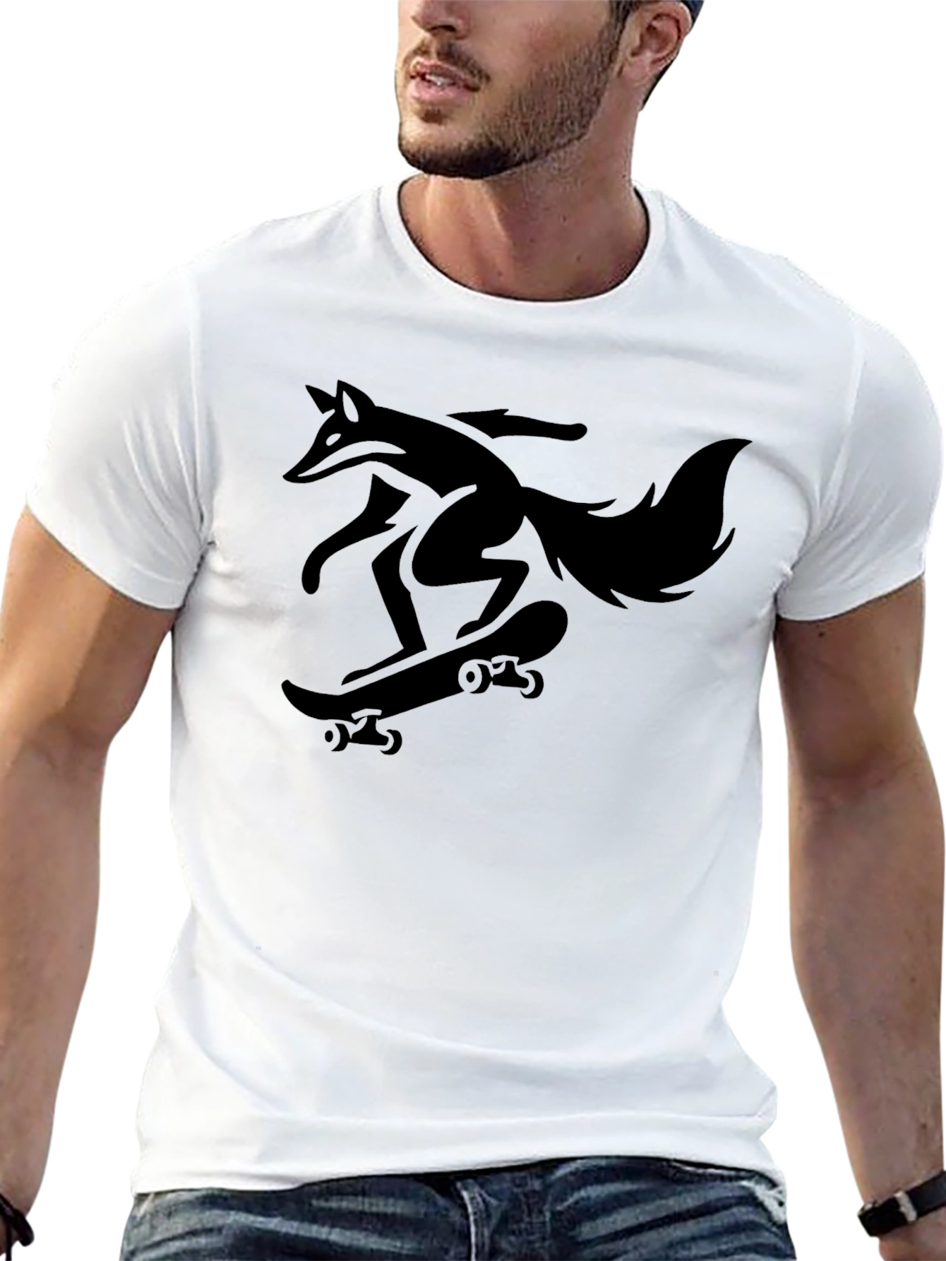 Fox Skateboarder Graphic Tee - Cool Black T-Shirt