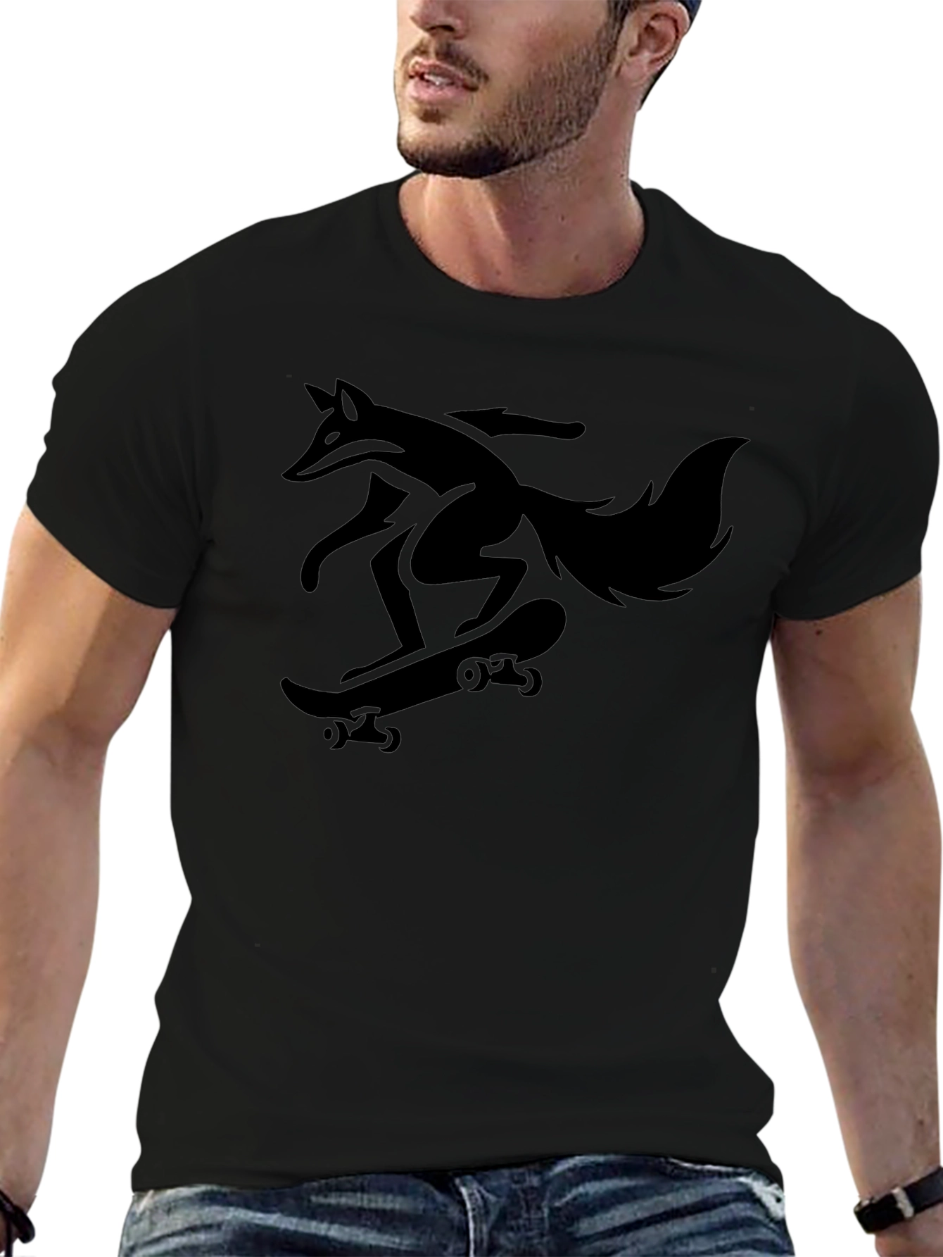 Fox Skateboarder Graphic Tee - Cool Black T-Shirt