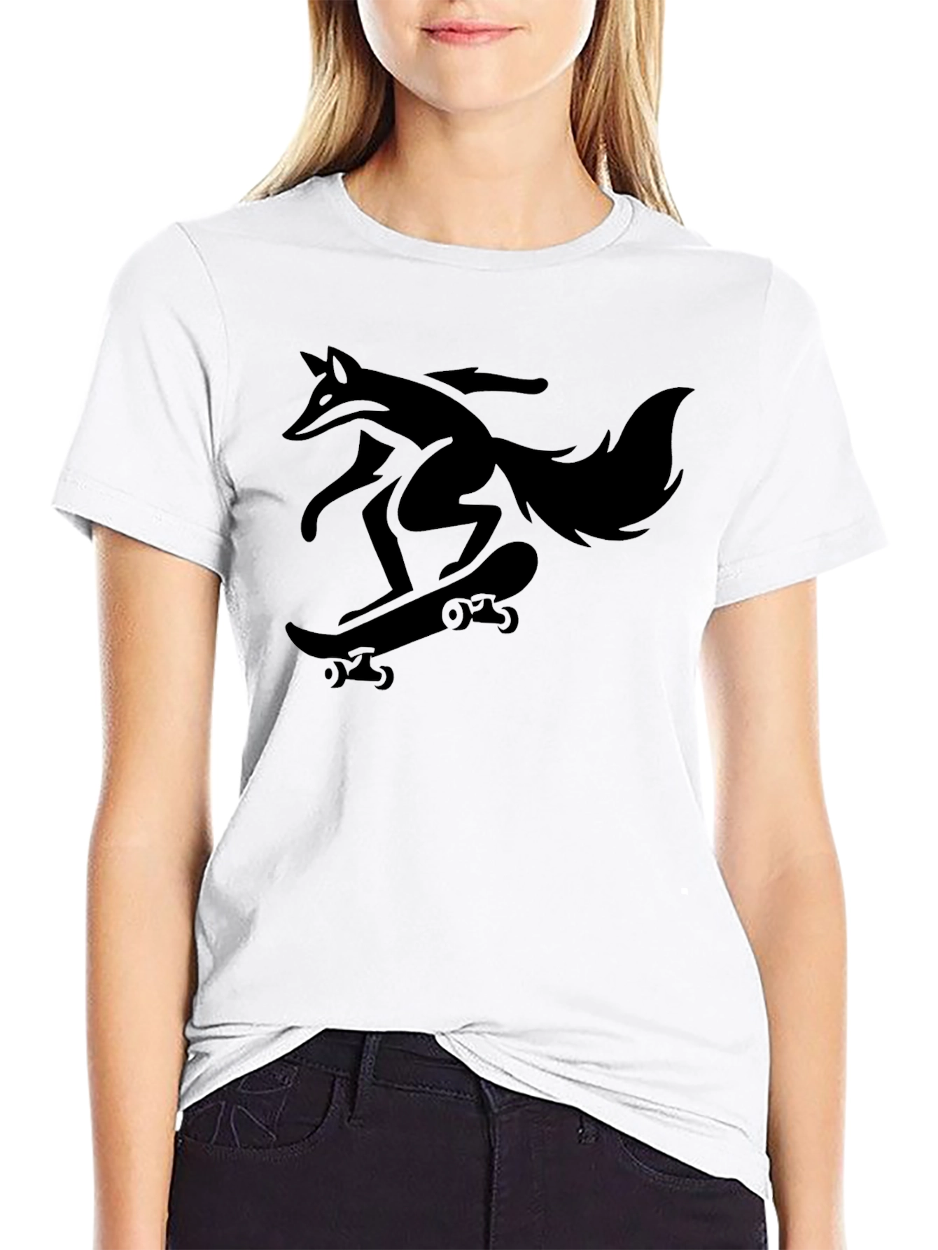 Fox Skateboarder Graphic Tee - Cool Black T-Shirt