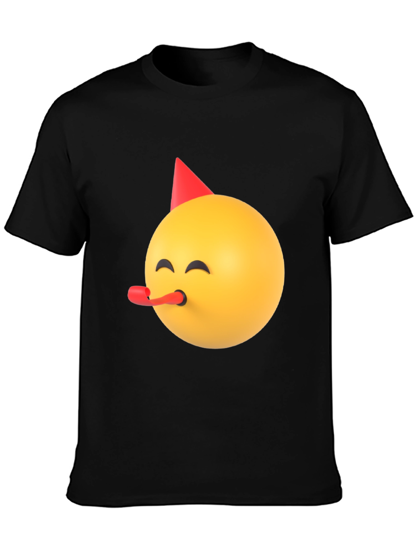 Party Emoji Black T-Shirt