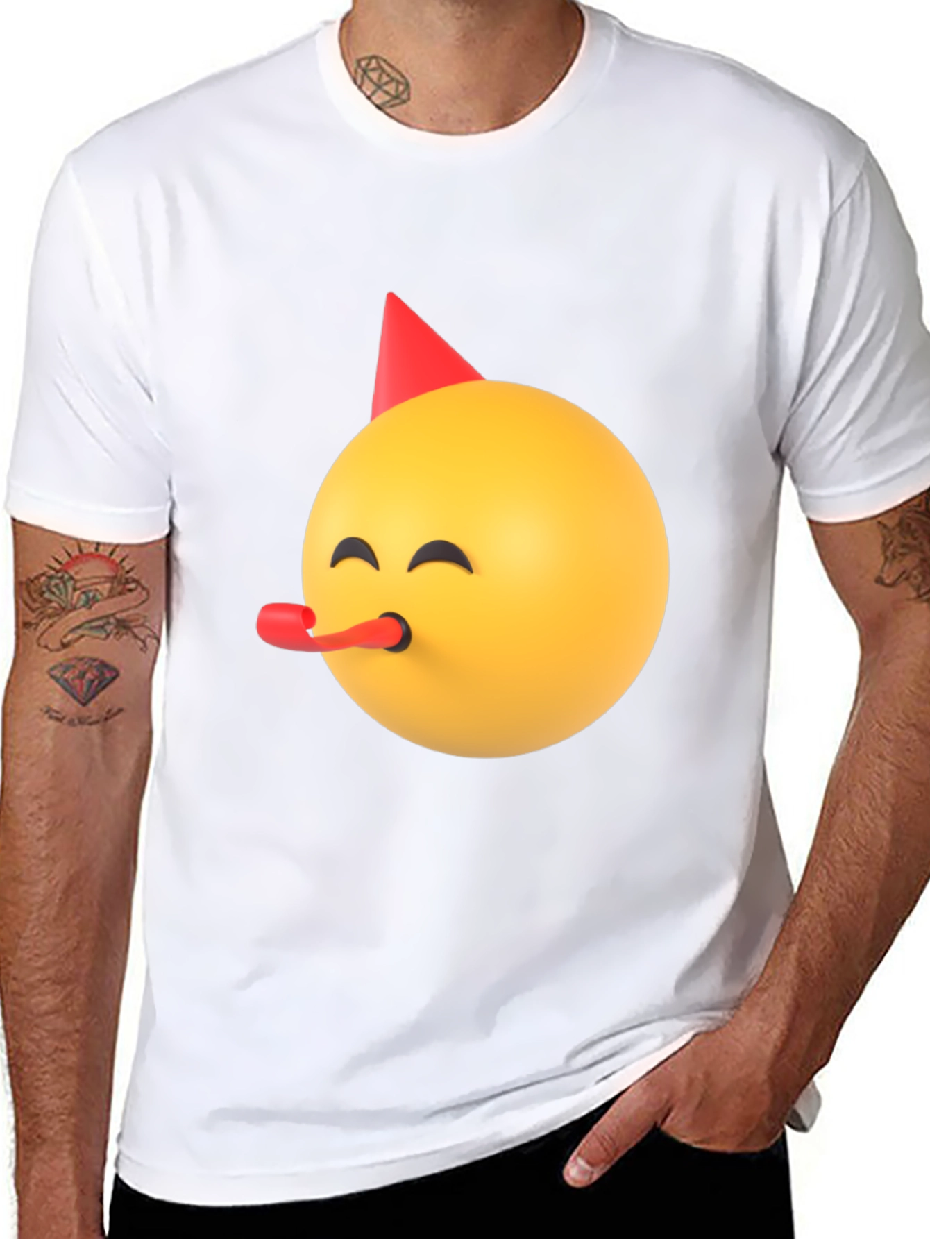 Party Emoji Black T-Shirt