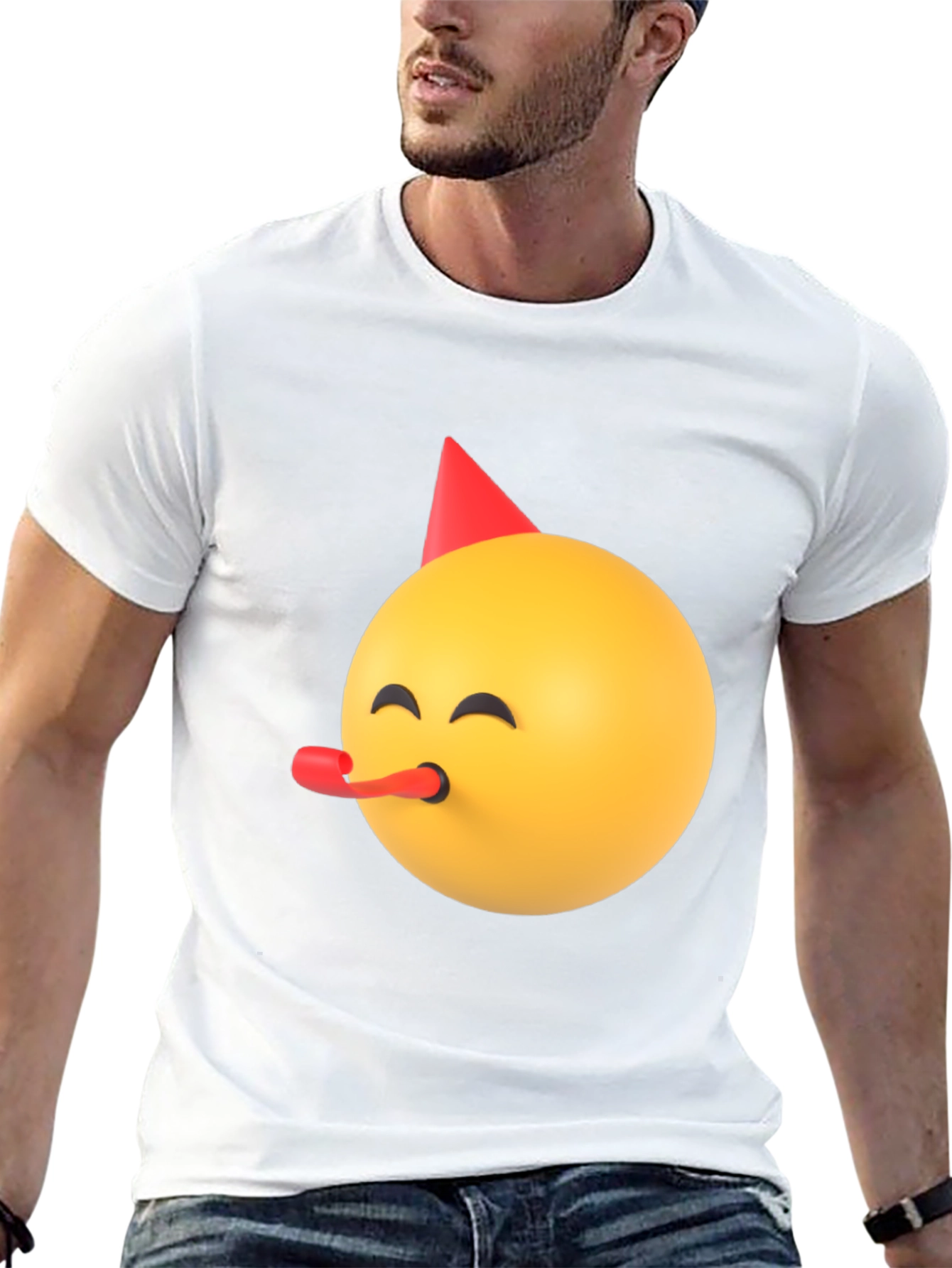 Party Emoji Black T-Shirt