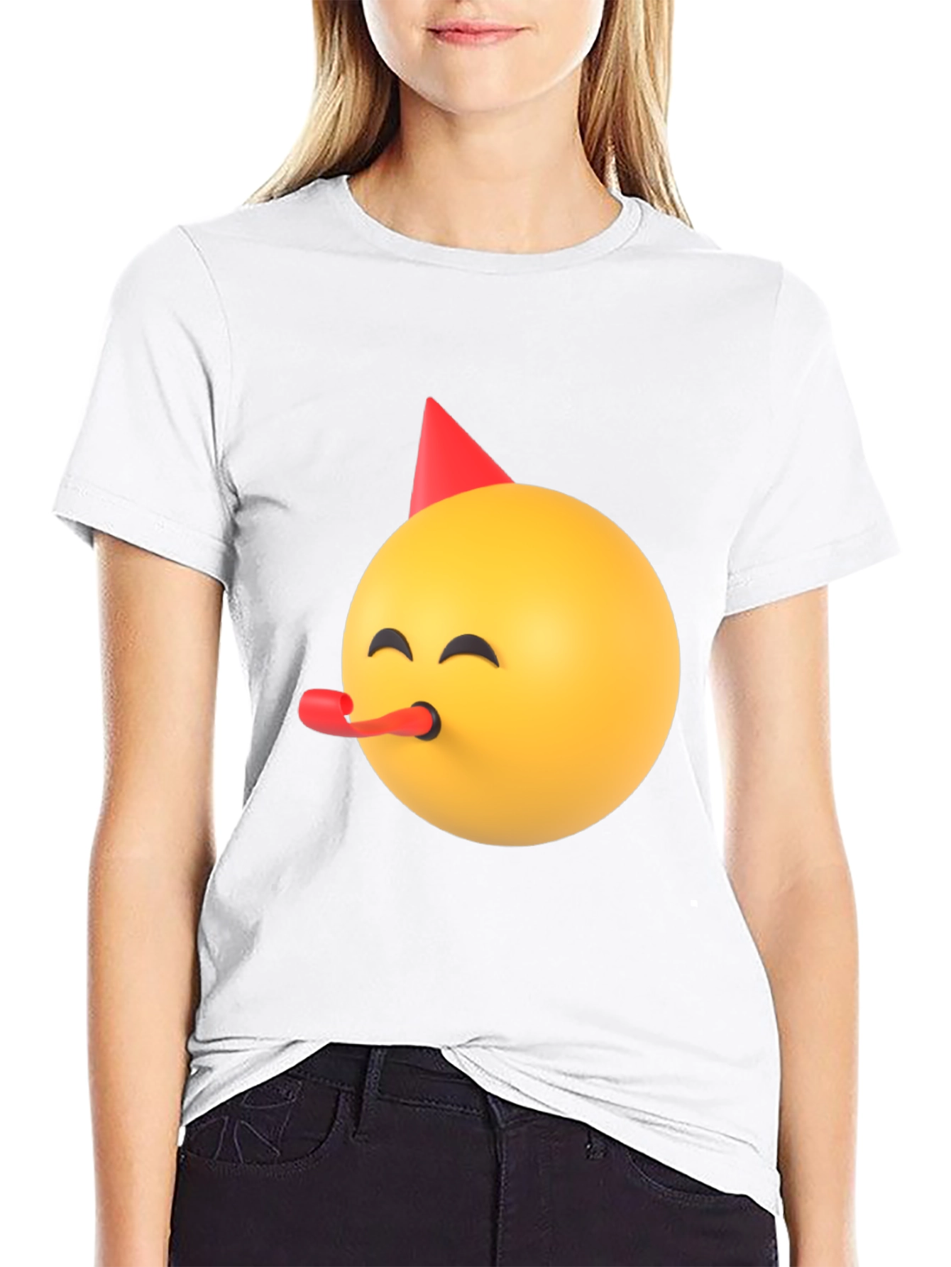 Party Emoji Black T-Shirt