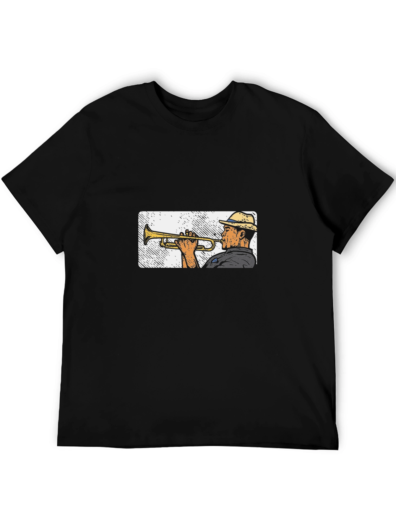Cool Jazz Trumpet Graphic Black T-Shirt