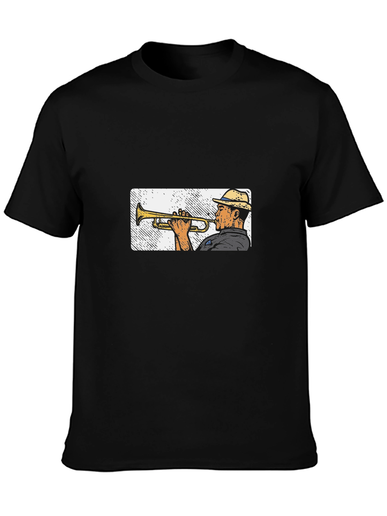 Cool Jazz Trumpet Graphic Black T-Shirt