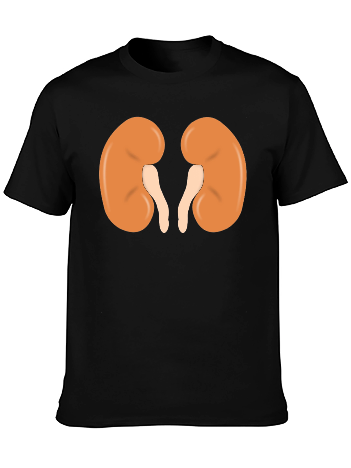 Human Kidney Graphic Print Black T-Shirt