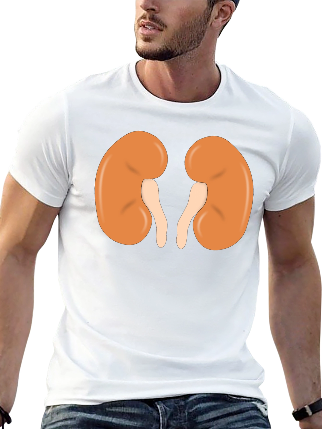 Human Kidney Graphic Print Black T-Shirt