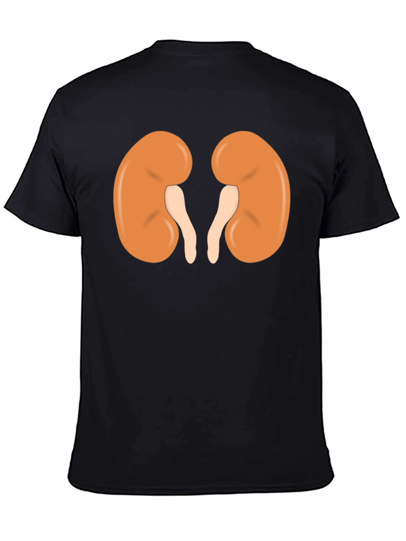 Human Kidney Graphic Print Black T-Shirt